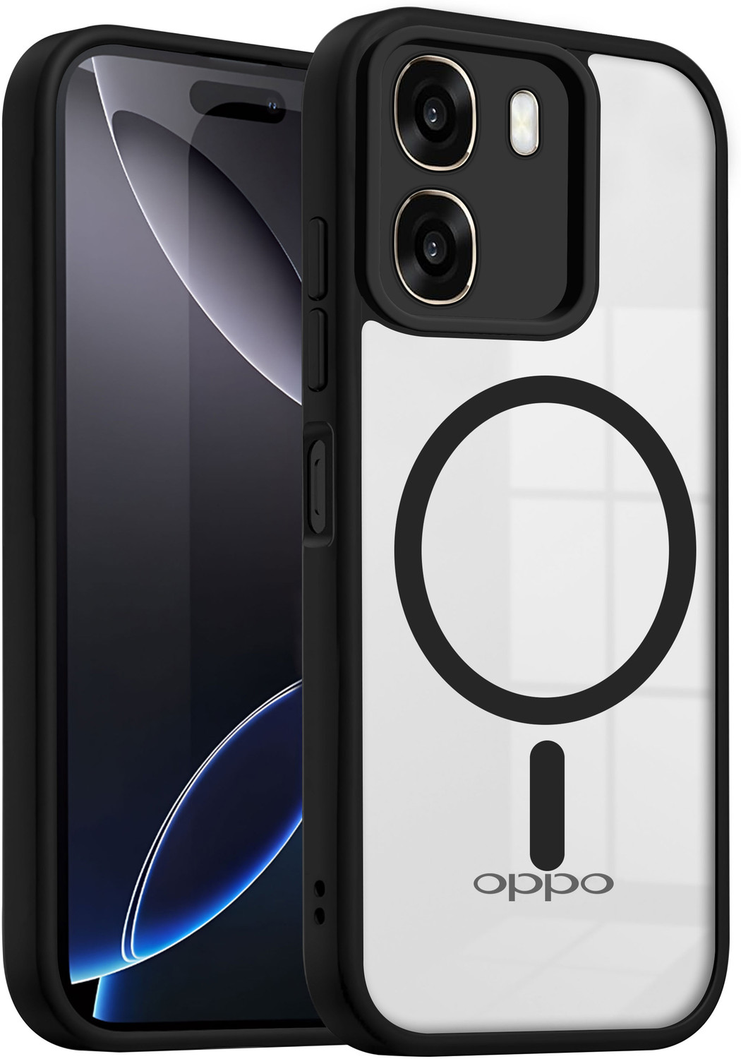 V-TAN Back Cover for Oppo A6 (Black, MagSafe) - Image 1