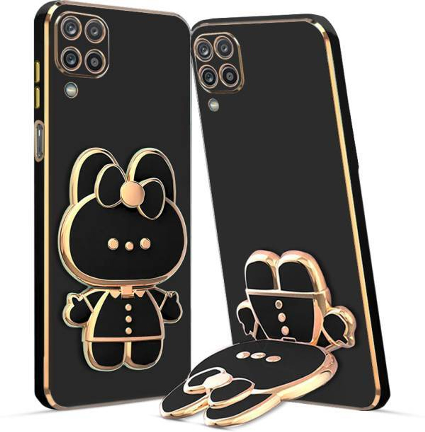Image of RESOURIS Back Cover for SAMSUNG Galaxy M33, SAMSUNG Galaxy M33 5G (Black, Gold, Cases with Holder, Polycarbonate, Pack of: 1)