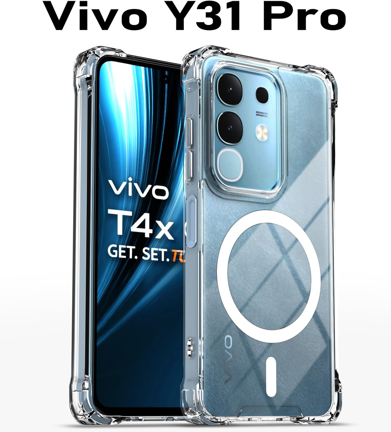 Image of RR ENTERPRISE Back Cover for VIVO V27 (Black, 3D Case, Polycarbonate)