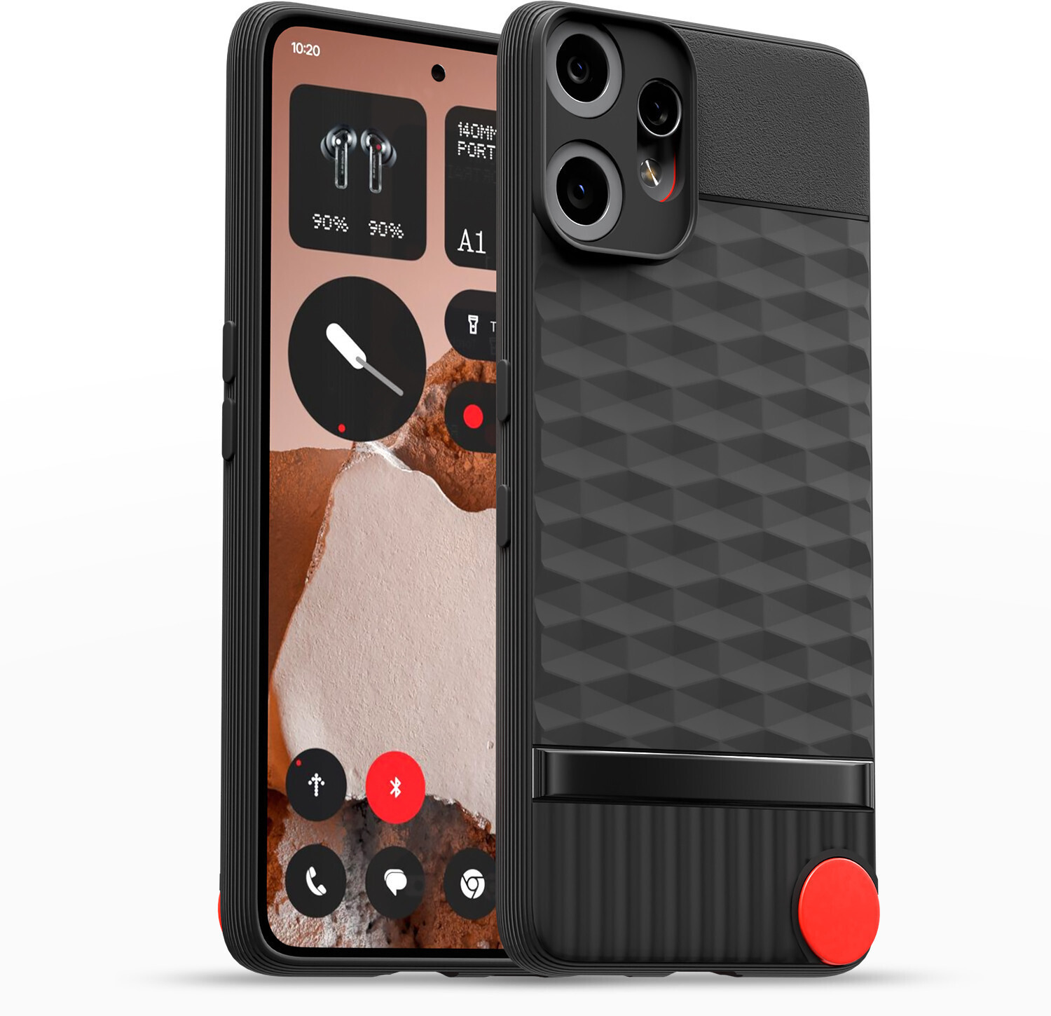 Image of Rugraj Back Cover for CMF by Nothing Phone 2 Pro (Black, Grip Case, Silicon, Pack of: 1)