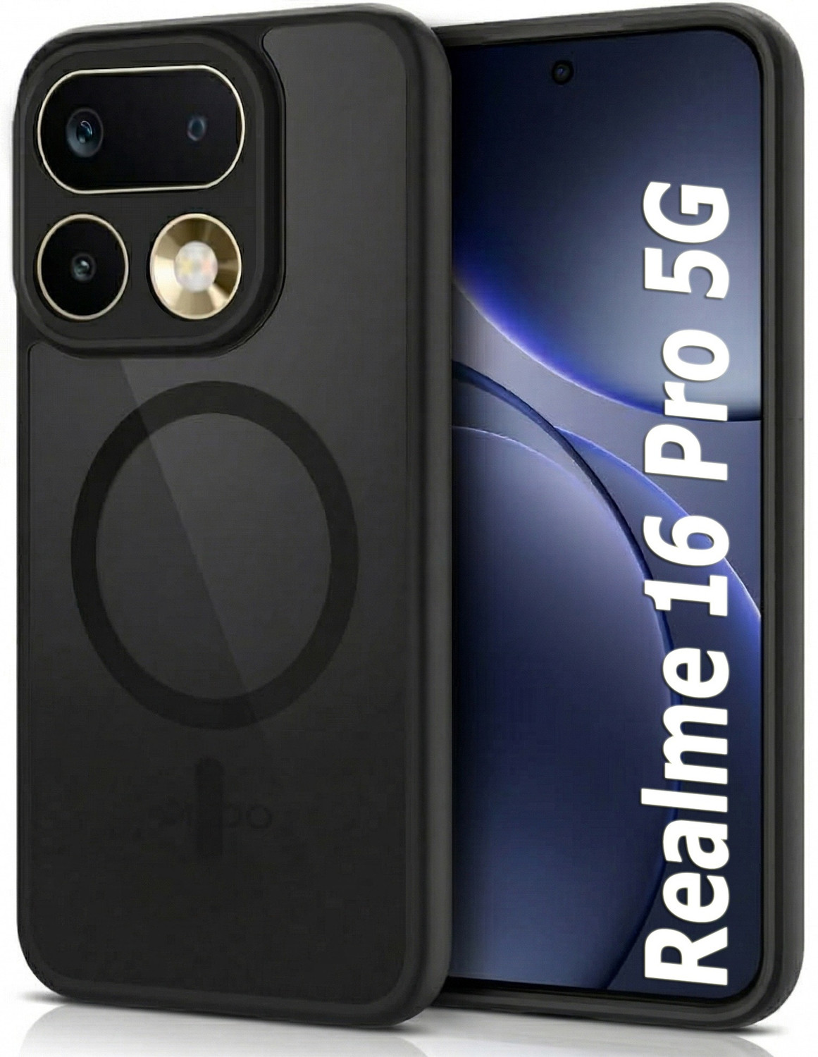 Image of ONCRAVES Back Cover for Realme 16 Pro Plus 5G | Matte (Black, Transparent, Matte Finish, Plastic, Pack of: 1)