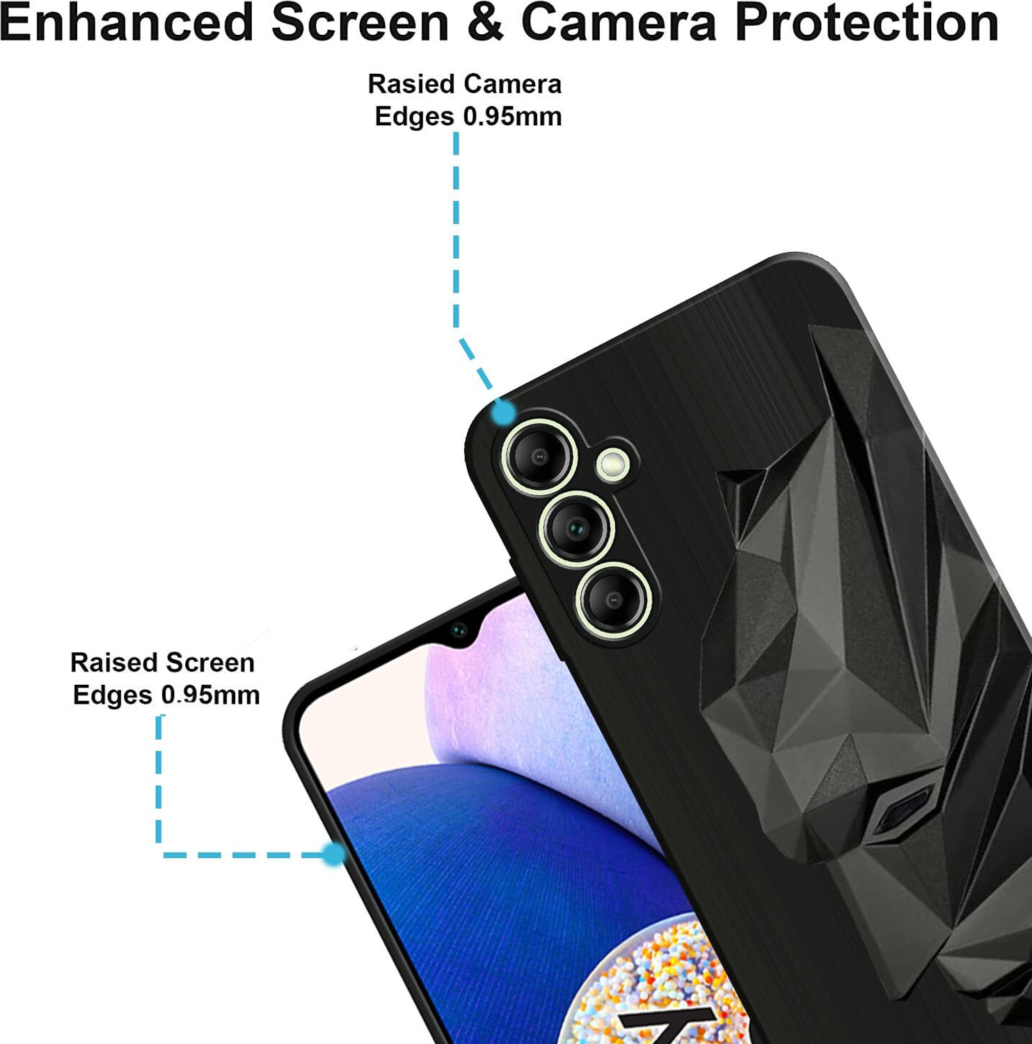 Image of Casekoo - IN CASEKOO IN LOVE Back Cover for Samsung Galaxy A14 5G (Black, Grip Case, Silicon, Pack of: 1)