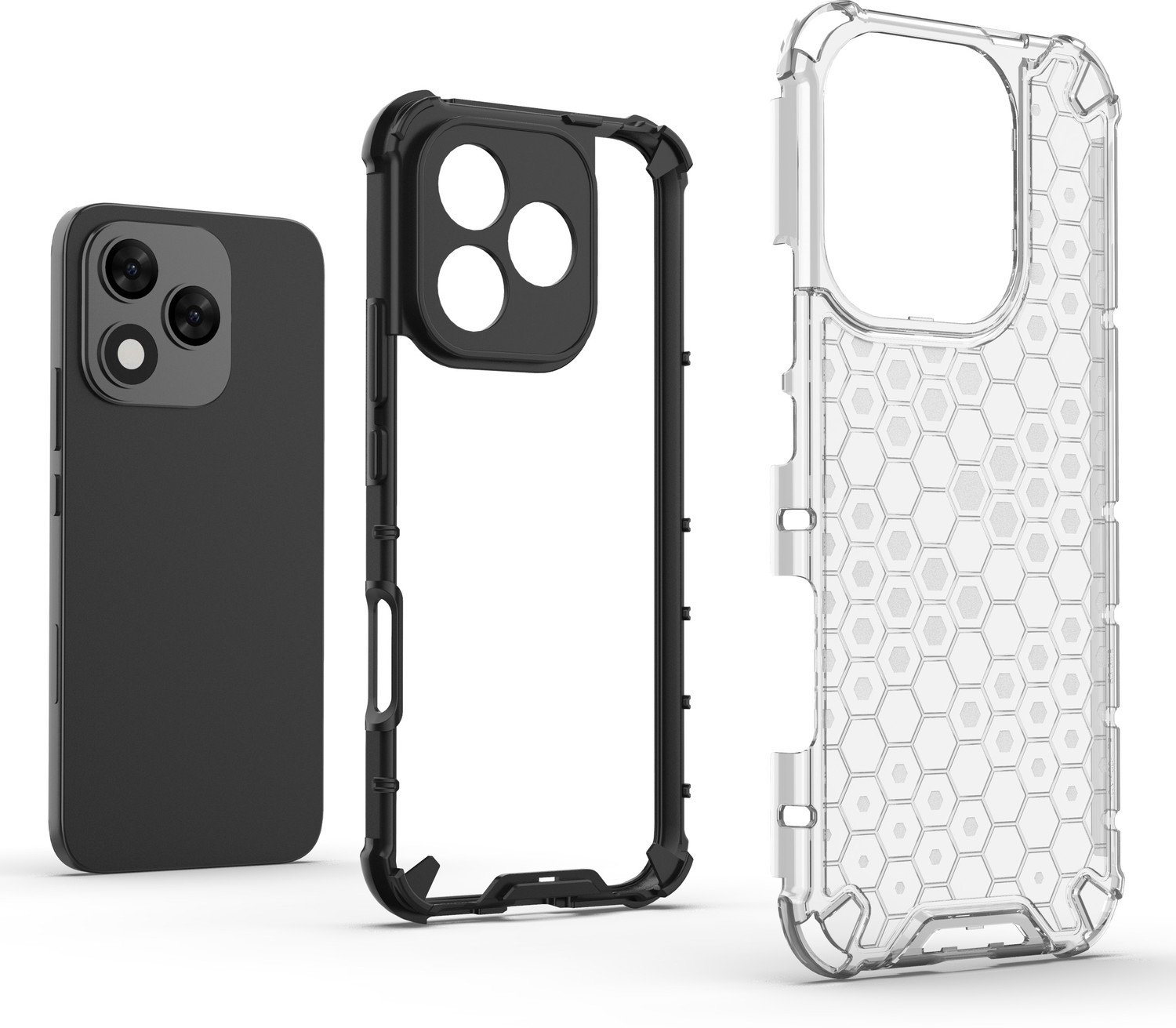Image of Glaslux Back Cover for Honor 400 Lite 5G (Transparent, Rugged Armor, Plastic, Pack of: 1)