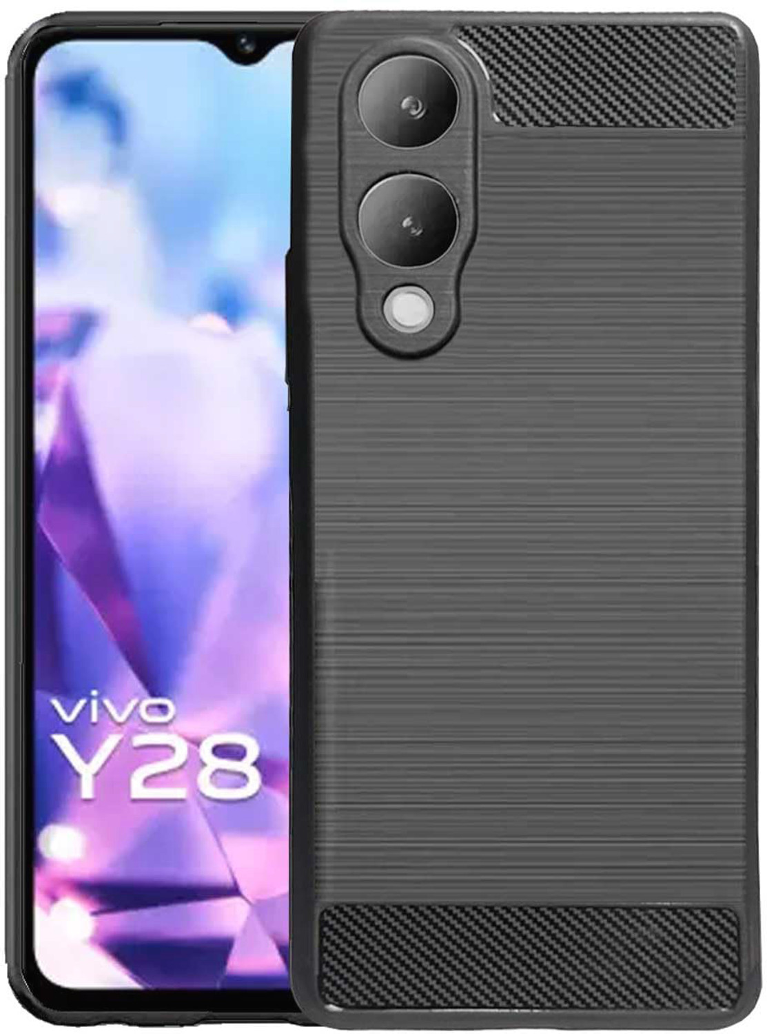 Image of SBMS Back Cover for Vivo Y28 5G / Vivo Y17s (Black, Shock Proof, Silicon, Pack of: 1)