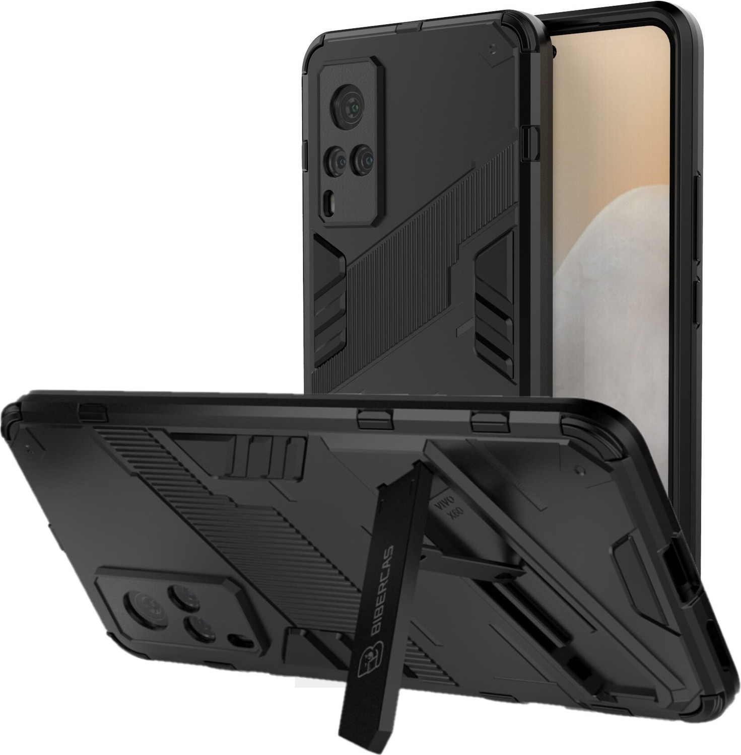 SPL Shock Proof Back Cover for Vivo X60 (Black) - Image 1