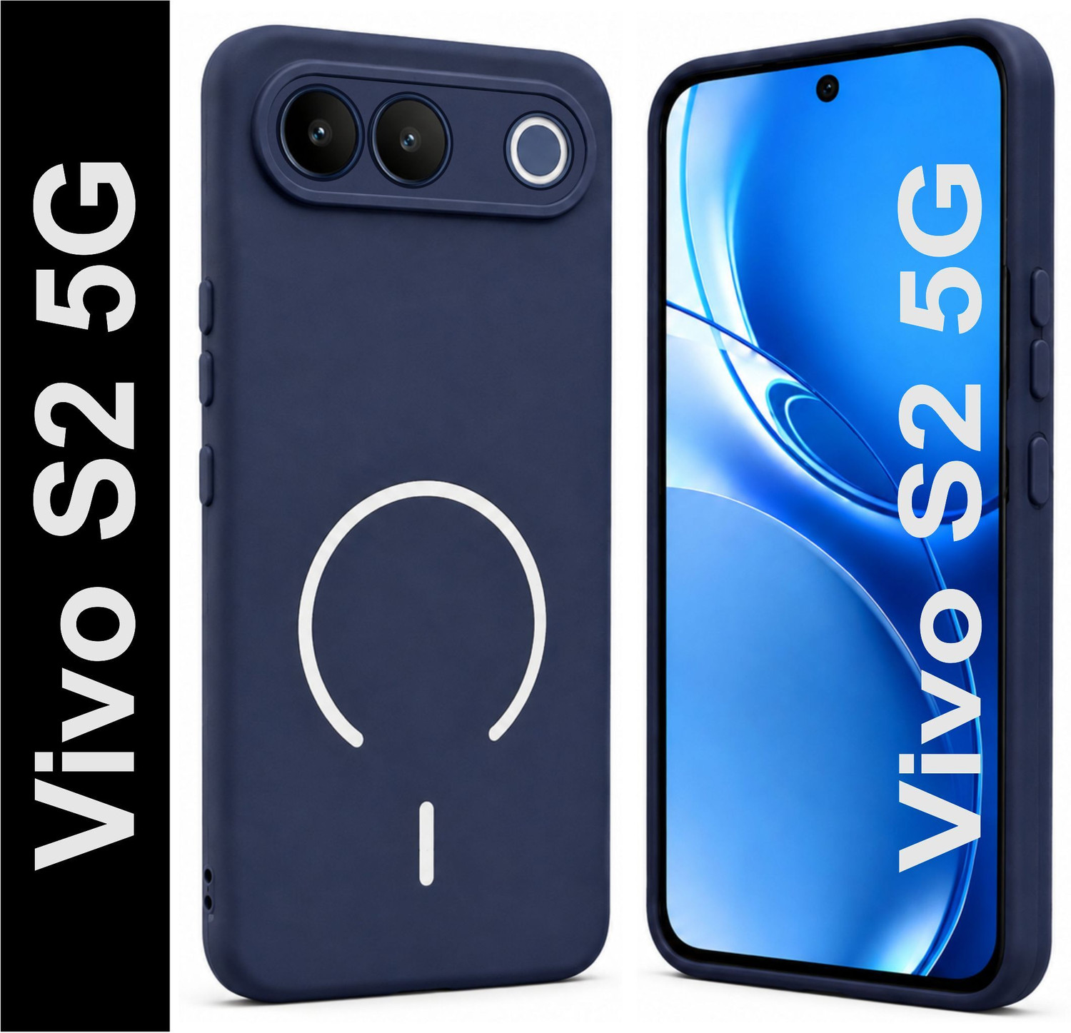 SBMS Back Cover for Vivo S2 5G (Blue, Shock Proof, Silicon, Pack of: 1) - Image 1