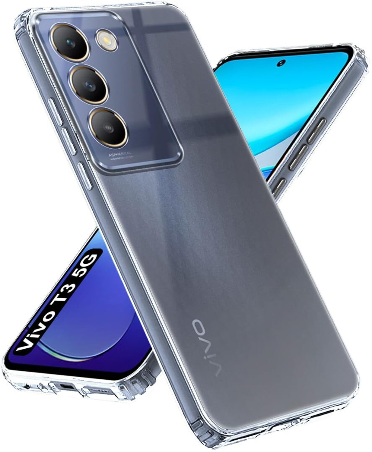 Image of Wellchoice Back Cover for vivo Y200e 5G (Transparent, Grip Case, Rubber, Pack of: 1)