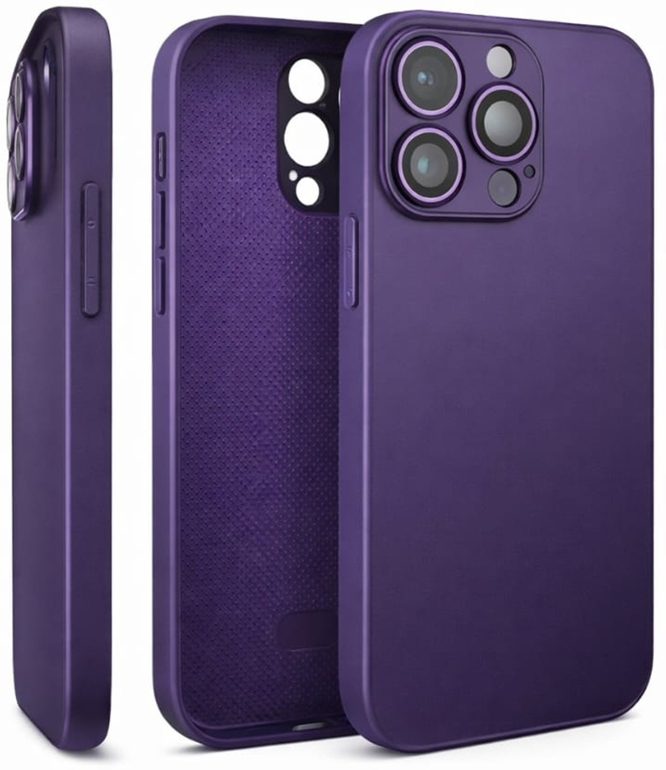 Image of izaan Back Cover for iPhone 14 pro max (Purple, Matte Finish, Fiber, Glass, Pack of: 1)