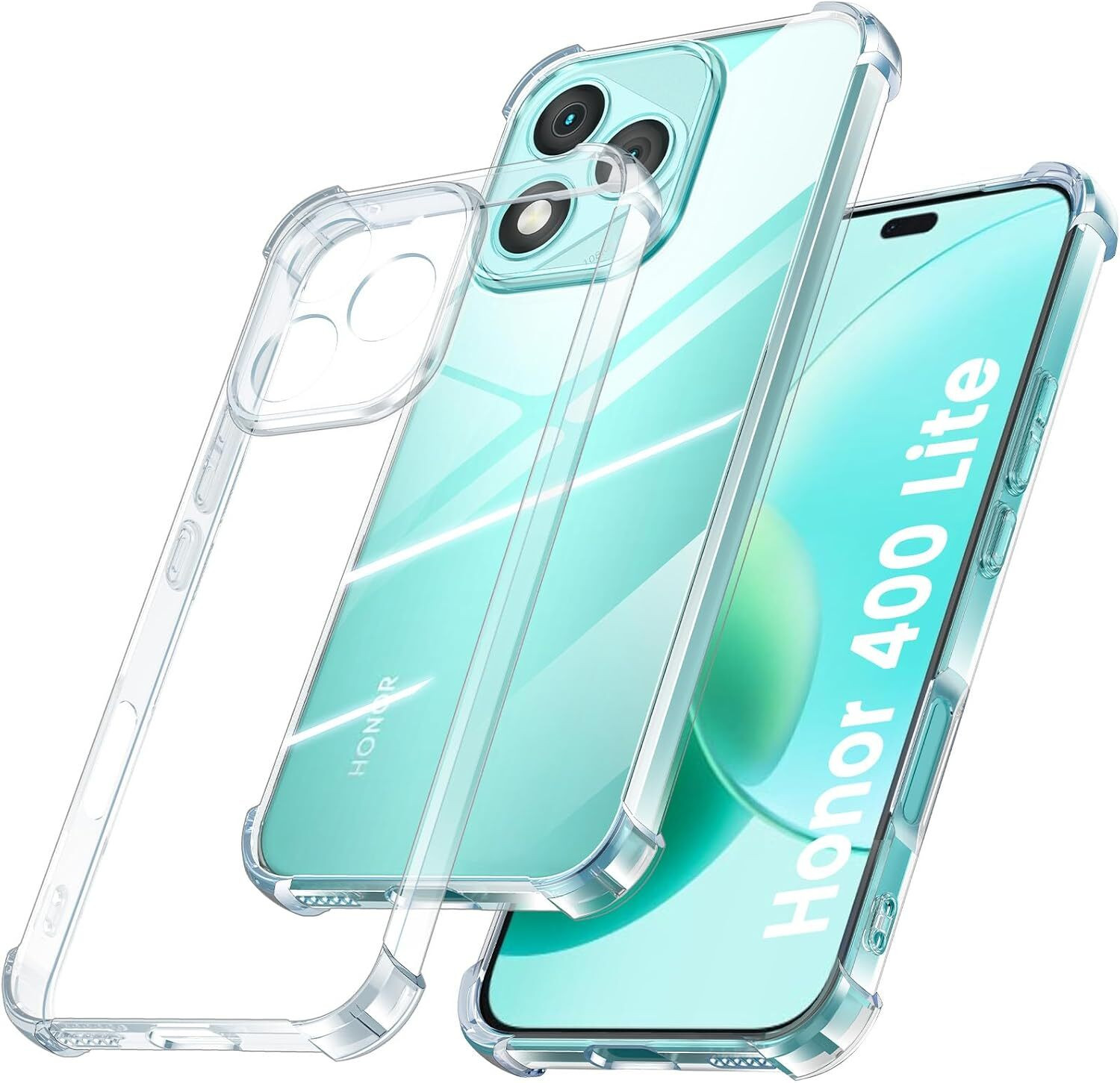 Image of Glaslux Back Cover for Honor 400 Lite 5G (Transparent, Rugged Armor, Plastic, Pack of: 1)
