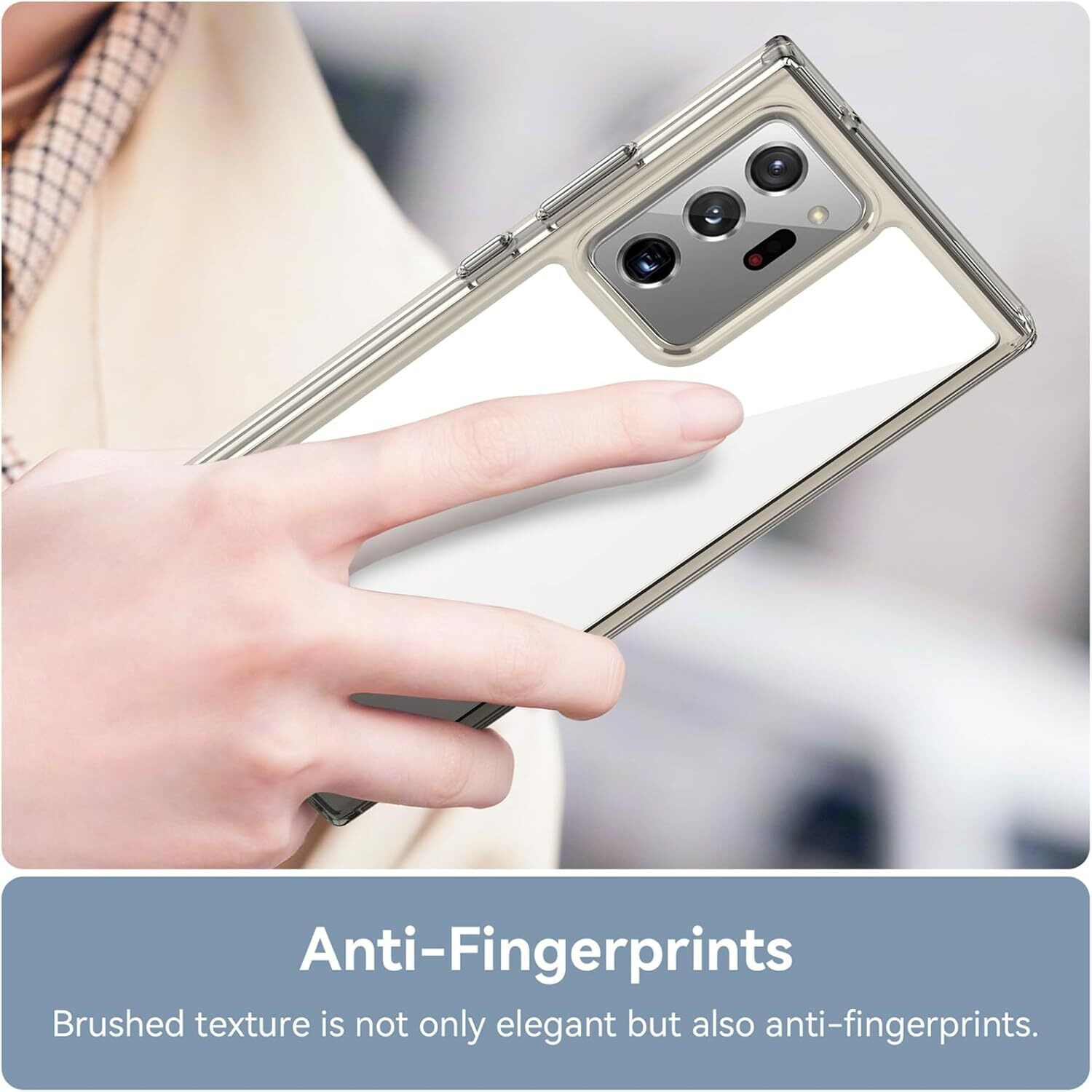Image of Lustree Back Cover for Samsung Galaxy Note 20 Ultra (Grey, Shock Proof, Silicon, Pack of: 1)