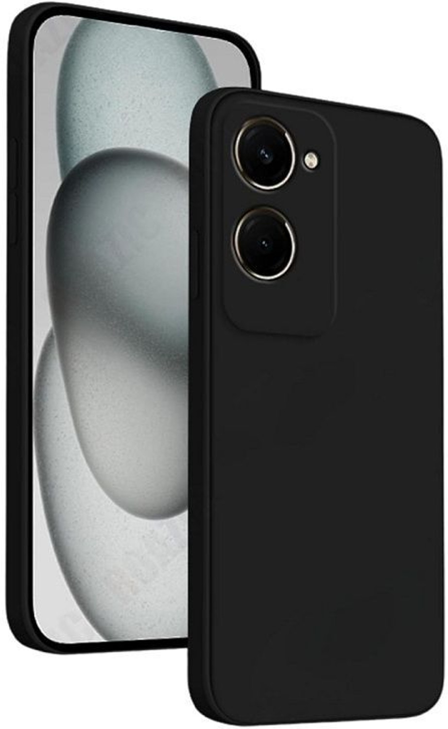Image of RR ENTERPRISE Back Cover for VIVO V27 (Black, 3D Case, Polycarbonate)