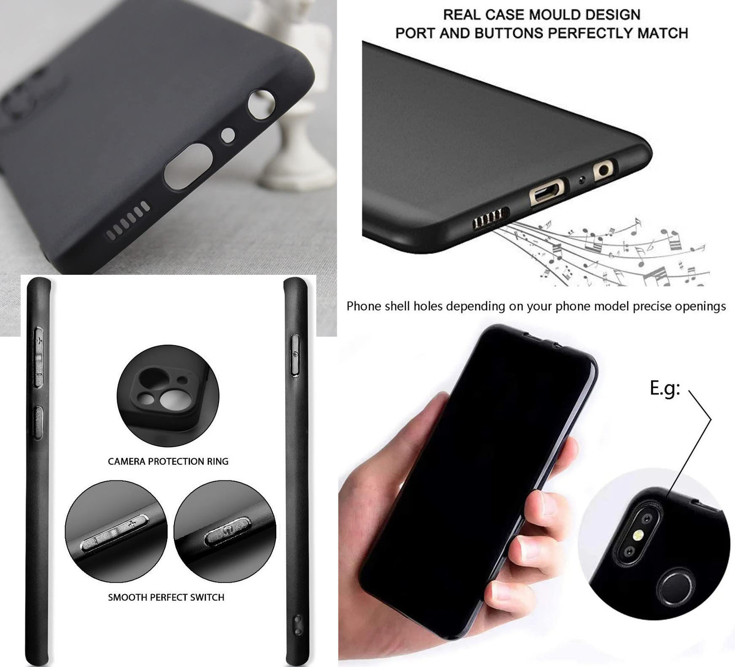 Image of ASMANTIC Back Cover for Nokia 2.4 (Black, Grip Case, Silicon, Pack of: 1)