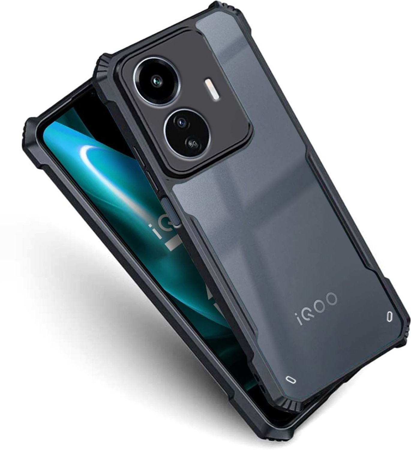 Image of Qyist Back Cover for IQOO Z6 Pro 5G |Vegan PU Leather |Deer Case| Camera Lens Protection (Grey, Shock Proof, Artificial Leather, Polycarbonate, Pack of: 1)