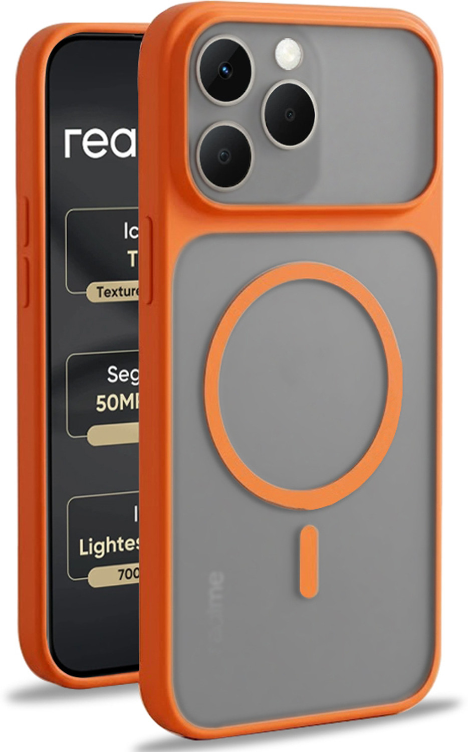 Flipkart SmartBuy Back Cover for realme 15T 5G (Orange, Dual Protection, Polycarbonate, Pack of: 1) - Image 1