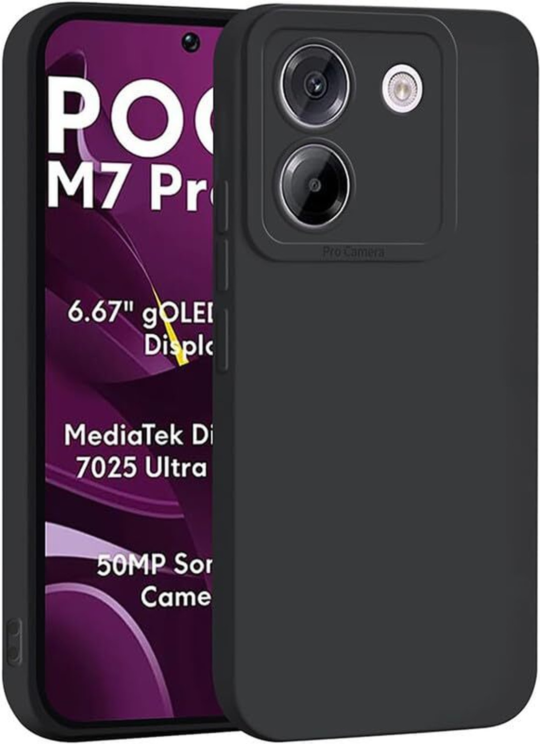 Bmb Back Cover for Poco M7 Pro 5G Black - Image 1