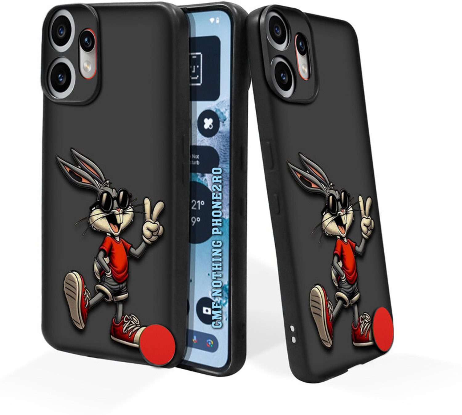 Image of Rugraj Back Cover for CMF by Nothing Phone 2 Pro (Black, Grip Case, Silicon, Pack of: 1)