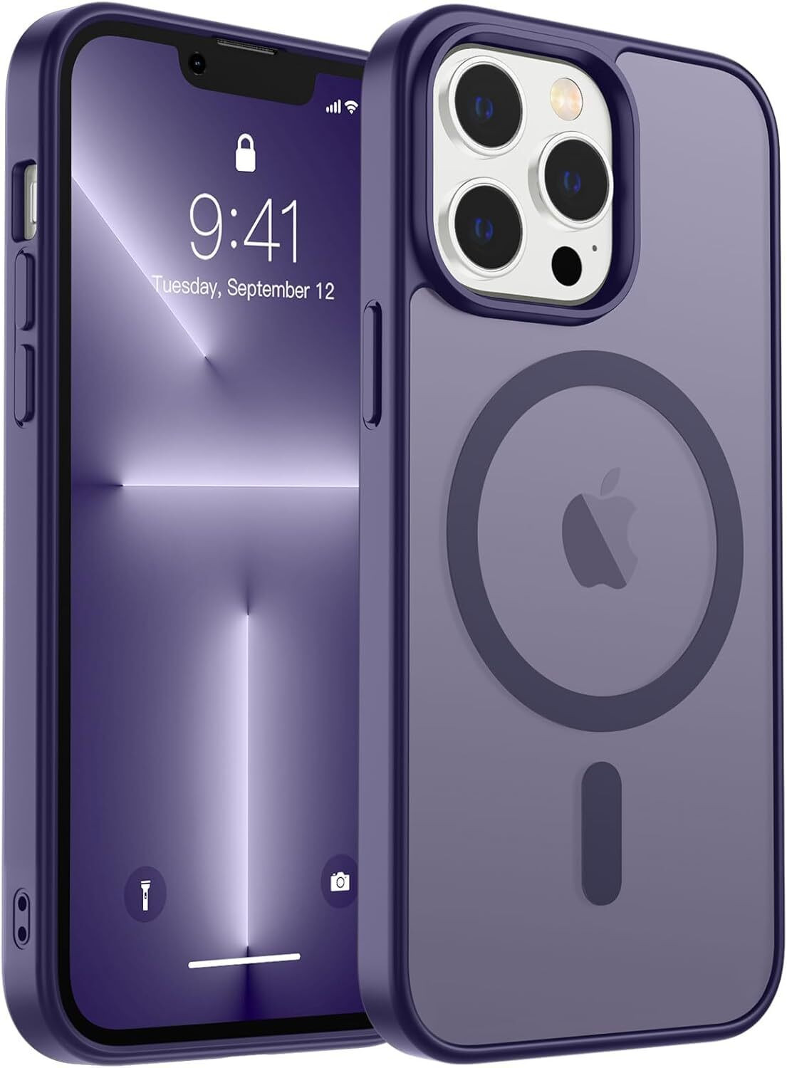 Image of izaan Back Cover for iPhone 14 pro max (Purple, Matte Finish, Fiber, Glass, Pack of: 1)