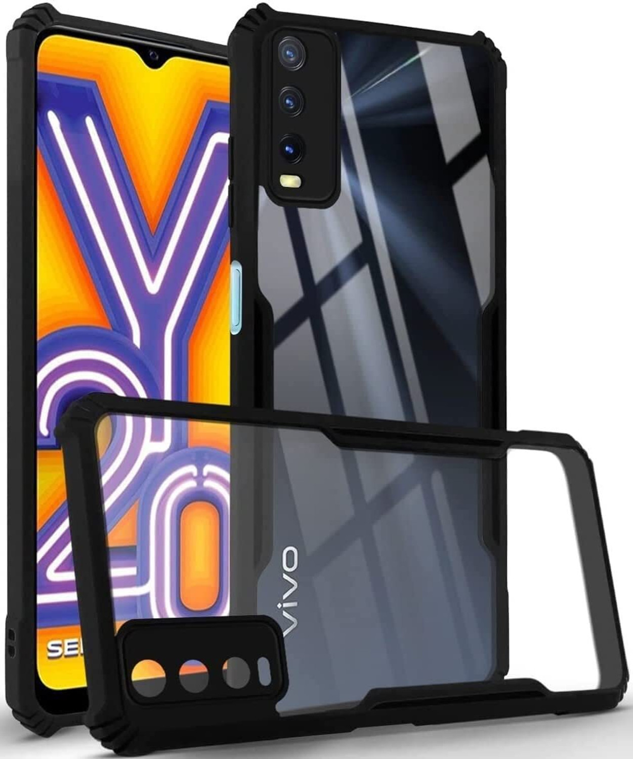 Image of SBMS Back Cover for Vivo Y28 5G / Vivo Y17s (Black, Shock Proof, Silicon, Pack of: 1)