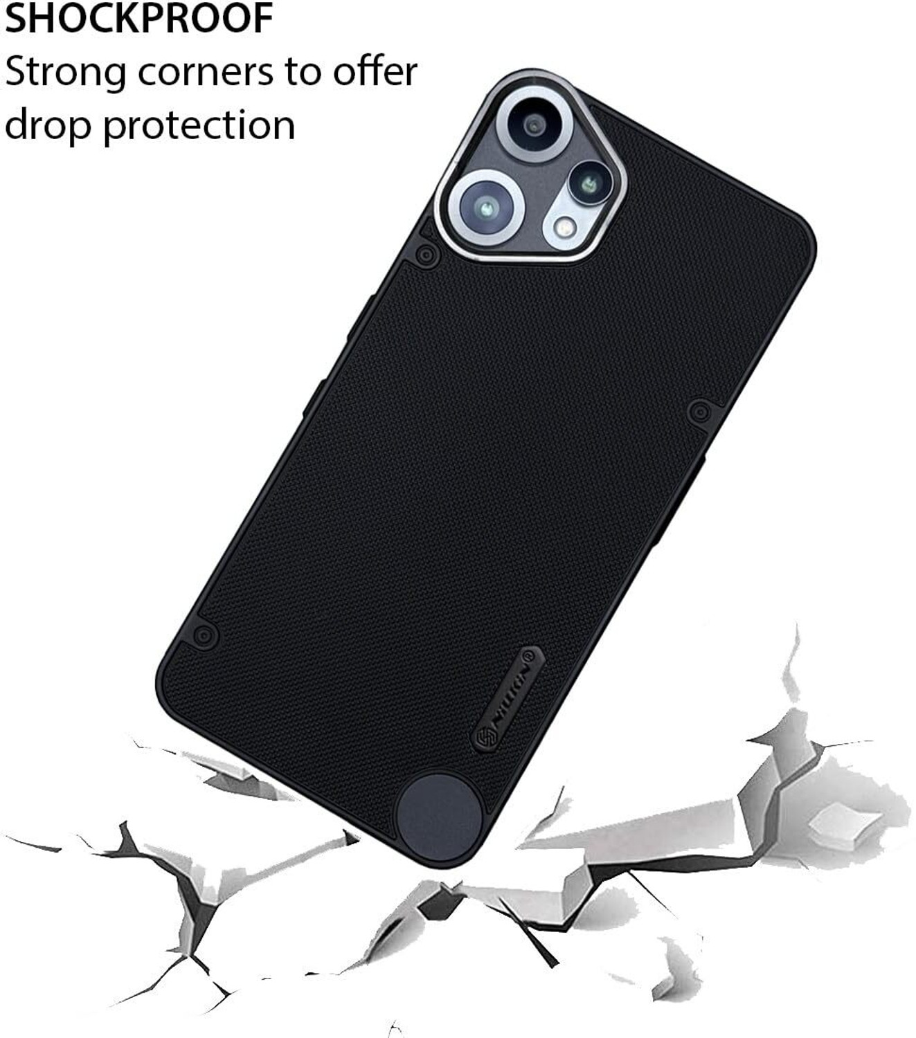 Image of Rugraj Back Cover for CMF by Nothing Phone 2 Pro (Black, Grip Case, Silicon, Pack of: 1)