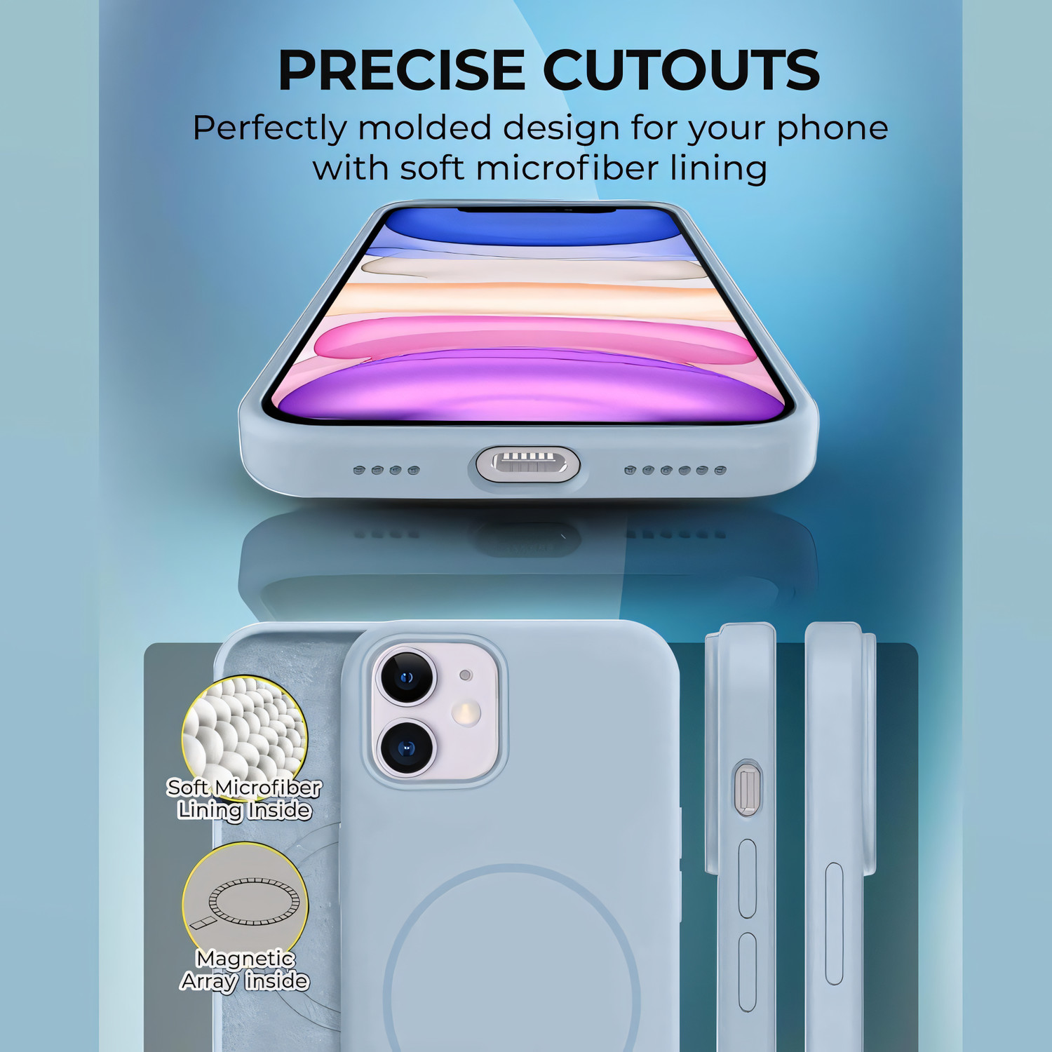Image of The Sixth Back Cover for Iphone 11 (Blue, Silicon, Pack of: 1)