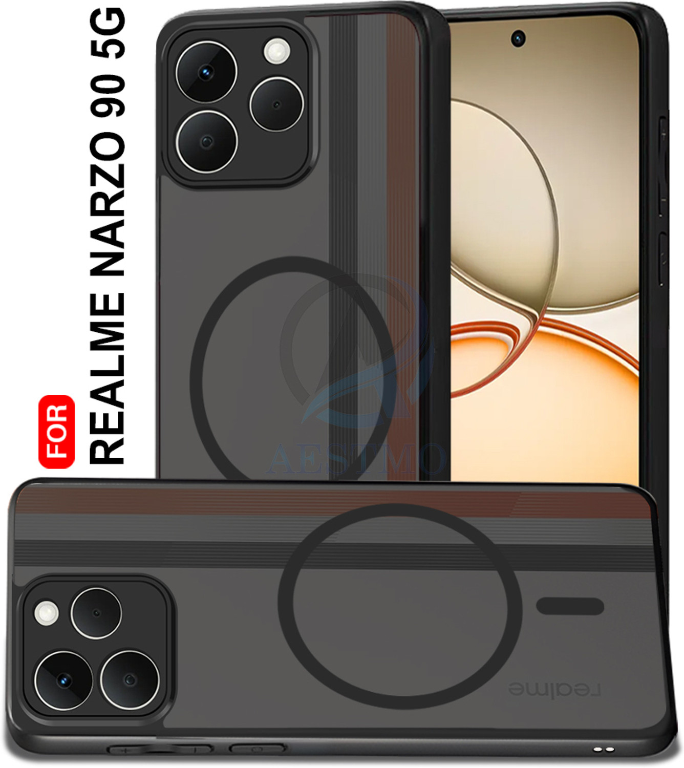 AESTMO Back Cover for Realme Narzo 90 5G Black - Image 1