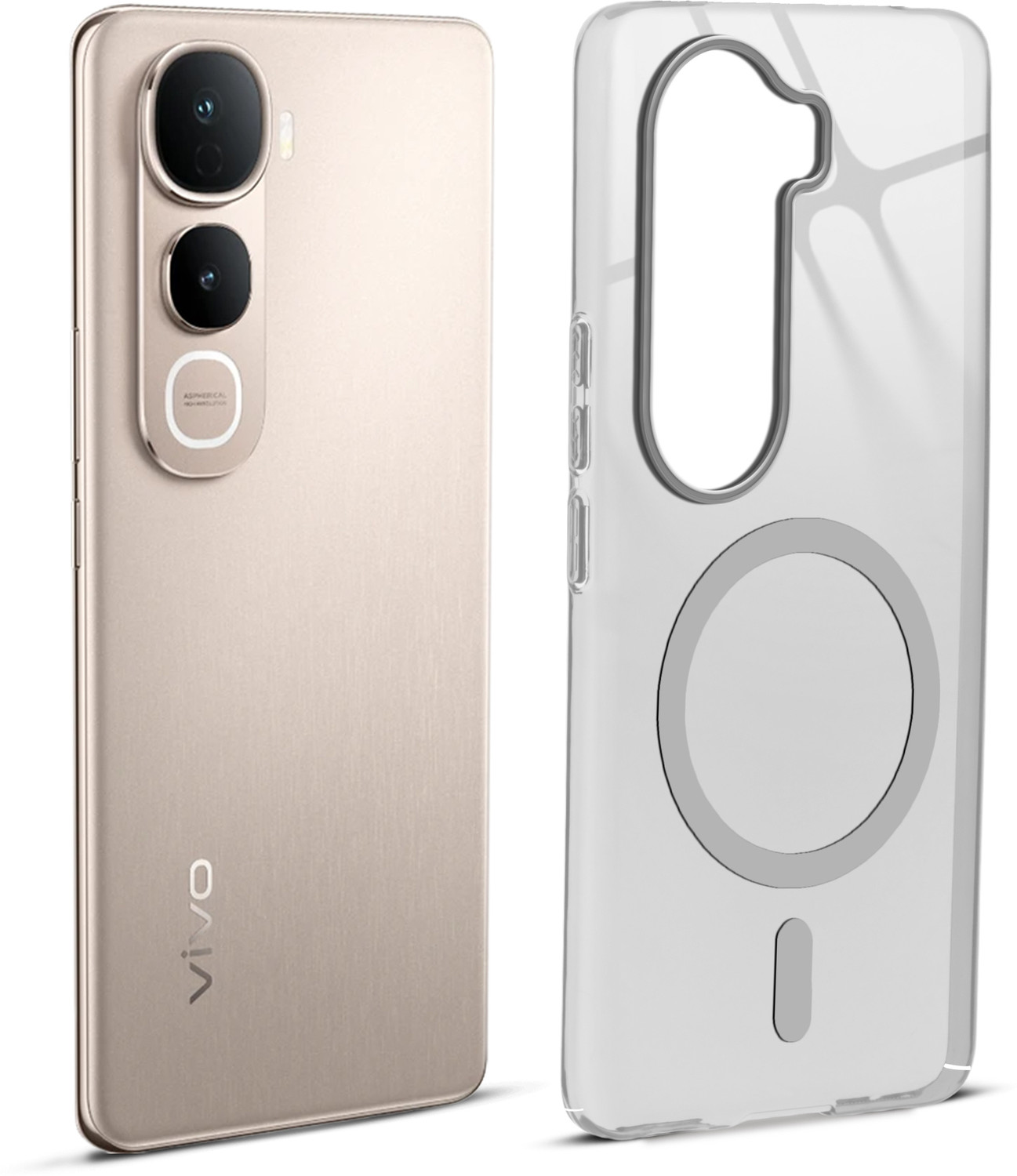 Mr. Case Back Cover for Vivo Y400 Pro 5G (Grey, Magnetic Case, Polycarbonate, Pack of: 1) - Image 1