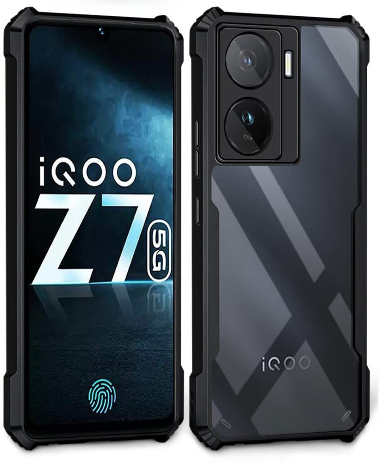 Image of Roxel Back Cover for IQOO Z7S 5G |Vegan PU Leather |Deer Case|Four Side Edges & Camera Lens Protection (Blue, Shock Proof, Artificial Leather, Polycarbonate, Pack of: 1)