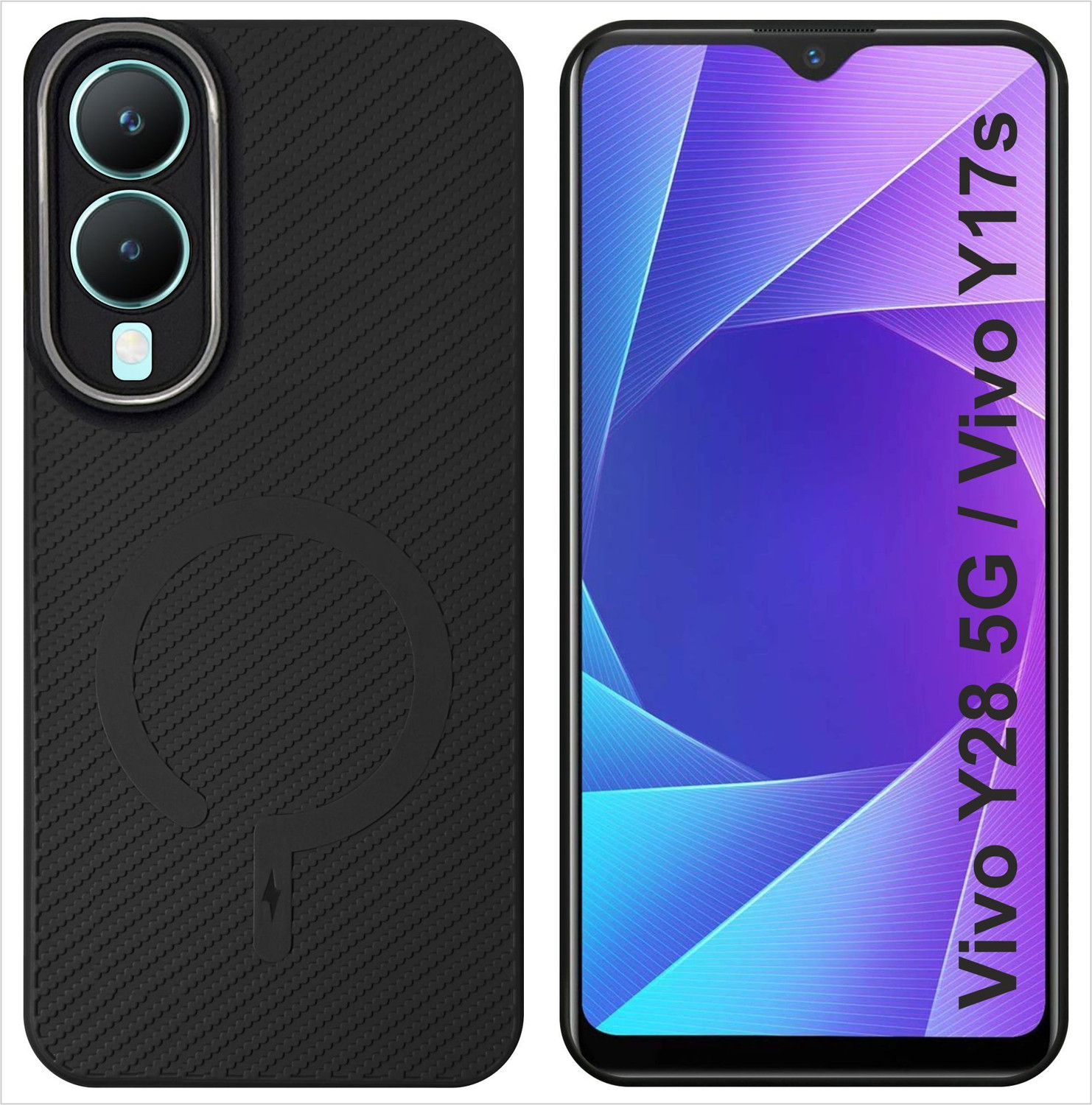 Image of SBMS Back Cover for Vivo Y28 5G / Vivo Y17s (Black, Shock Proof, Silicon, Pack of: 1)