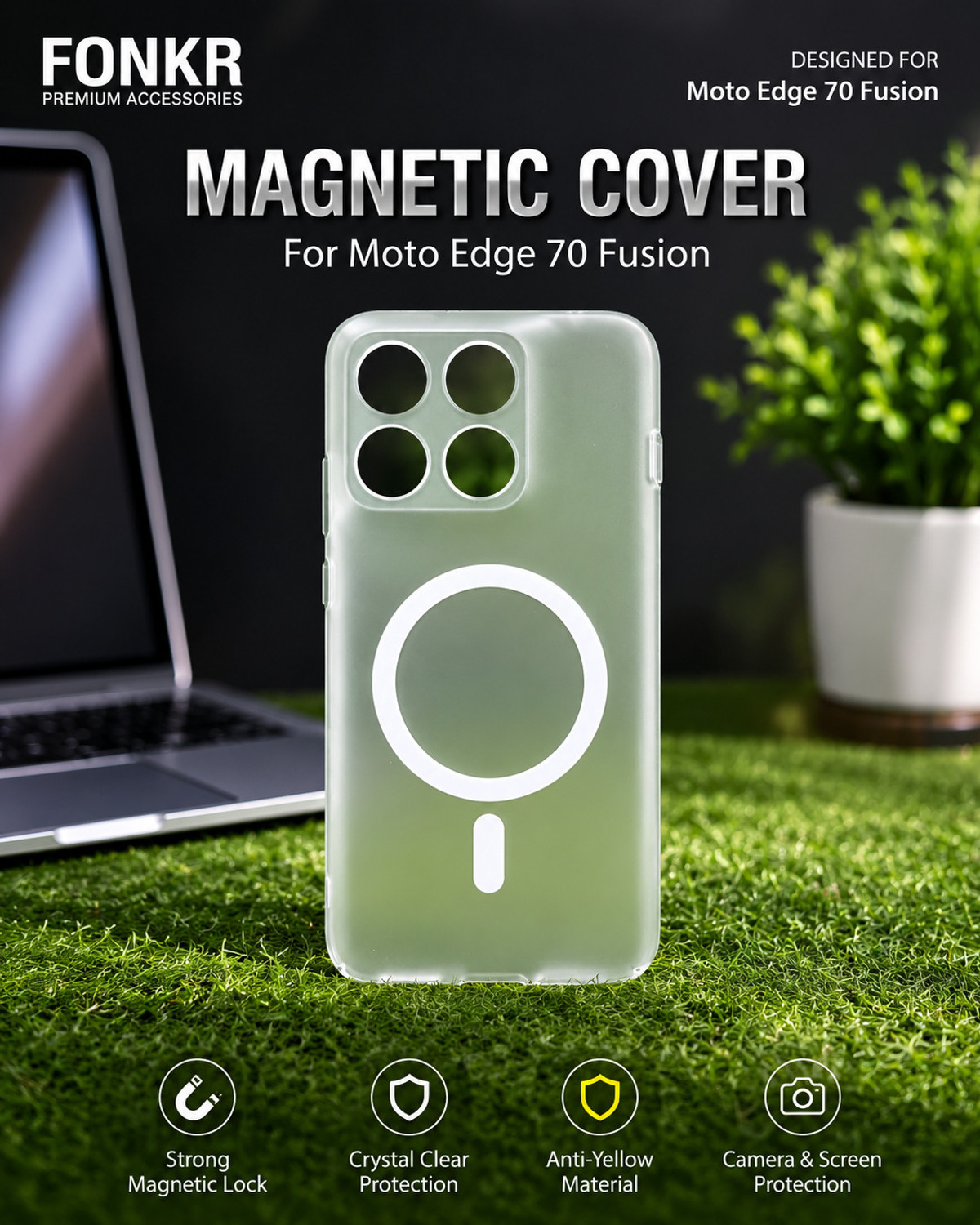 FONKR Anti Yellow Back Cover for Moto Edge 70 Fusion - Image 1