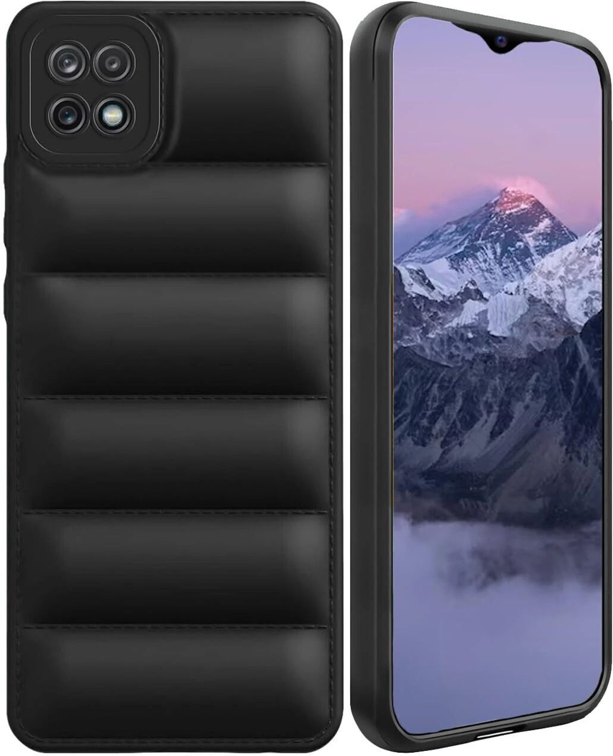 Image of AMEYAA Back Cover for Samsung Galaxy A22 4G, Samsung Galaxy M32 4G Premium TPU Silicone 360 Degree (Black, Shock Proof, Silicon, Pack of: 1)