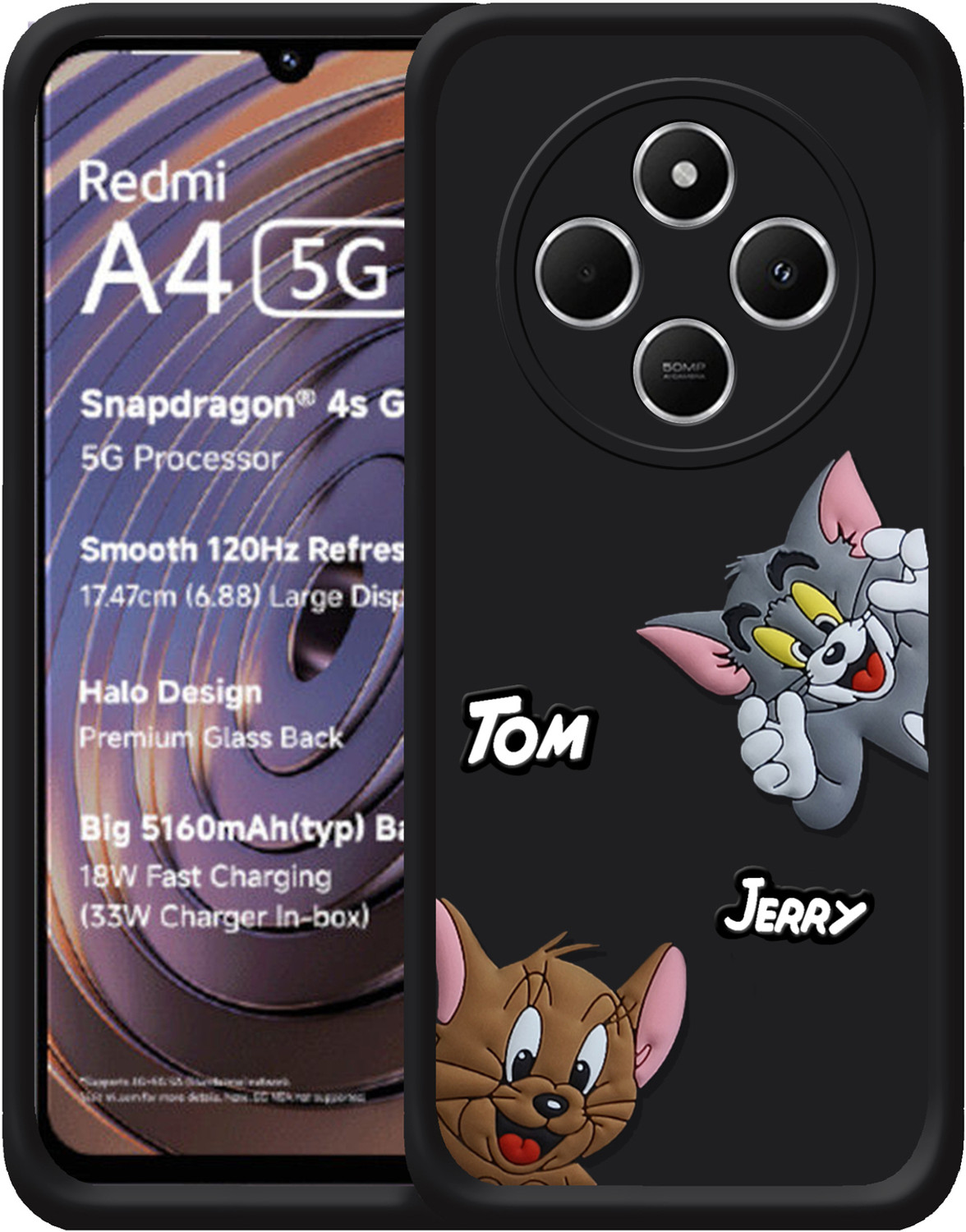 AMEYAA Back Cover for Poco C75, Redmi A4, Redmi 14C Soft Silicone 3D Cute Tom & Jerry Cartoon Full Protective - AMEYAA : Flipkart.com