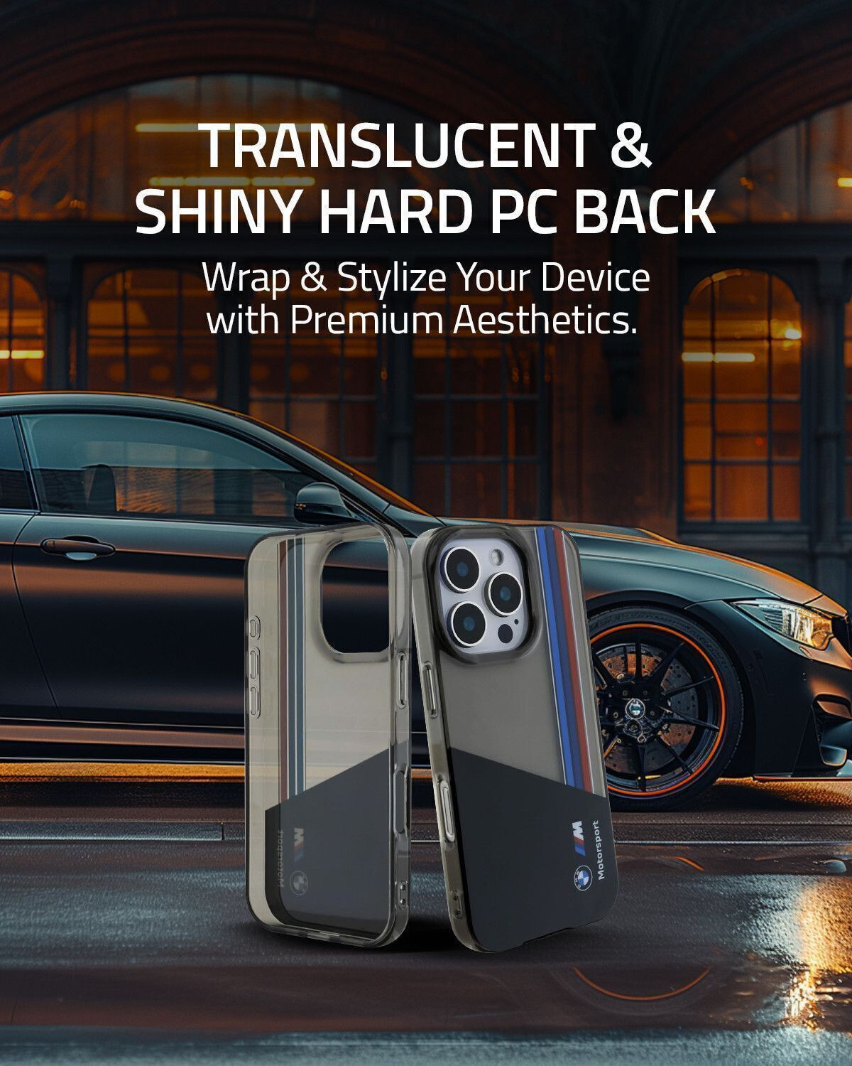 Image of CG Mobile Back Cover for iPhone 16 Pro Max BMW [Official Licensed] Motorsport Collection|IML Printed Case (Black, Thermoplastic Polyurethane, Polycarbonate, Pack of: 1)