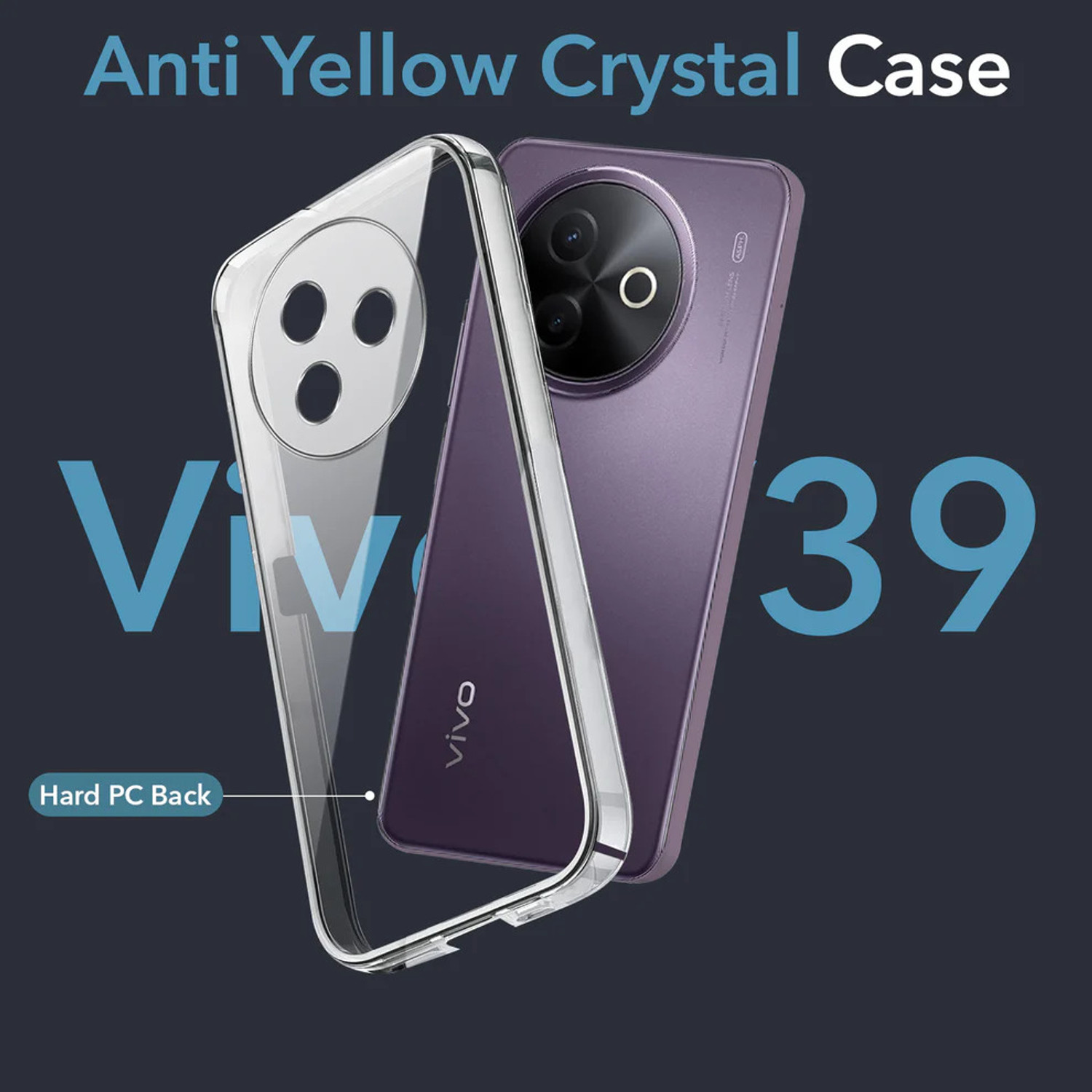 KLAH Anti-Yellowing Crystal Clear Hard Case for Vivo Y39 5G - Image 1
