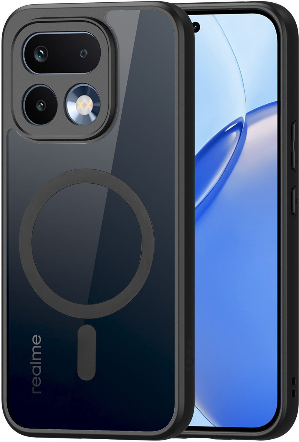 Image of ONCRAVES Back Cover for Realme 16 Pro Plus 5G | Matte (Black, Transparent, Matte Finish, Plastic, Pack of: 1)