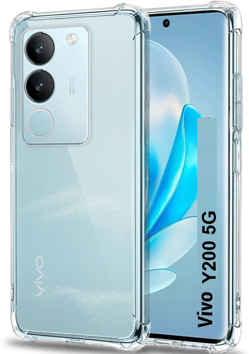 Image of Wellchoice Back Cover for vivo Y200e 5G (Transparent, Grip Case, Rubber, Pack of: 1)