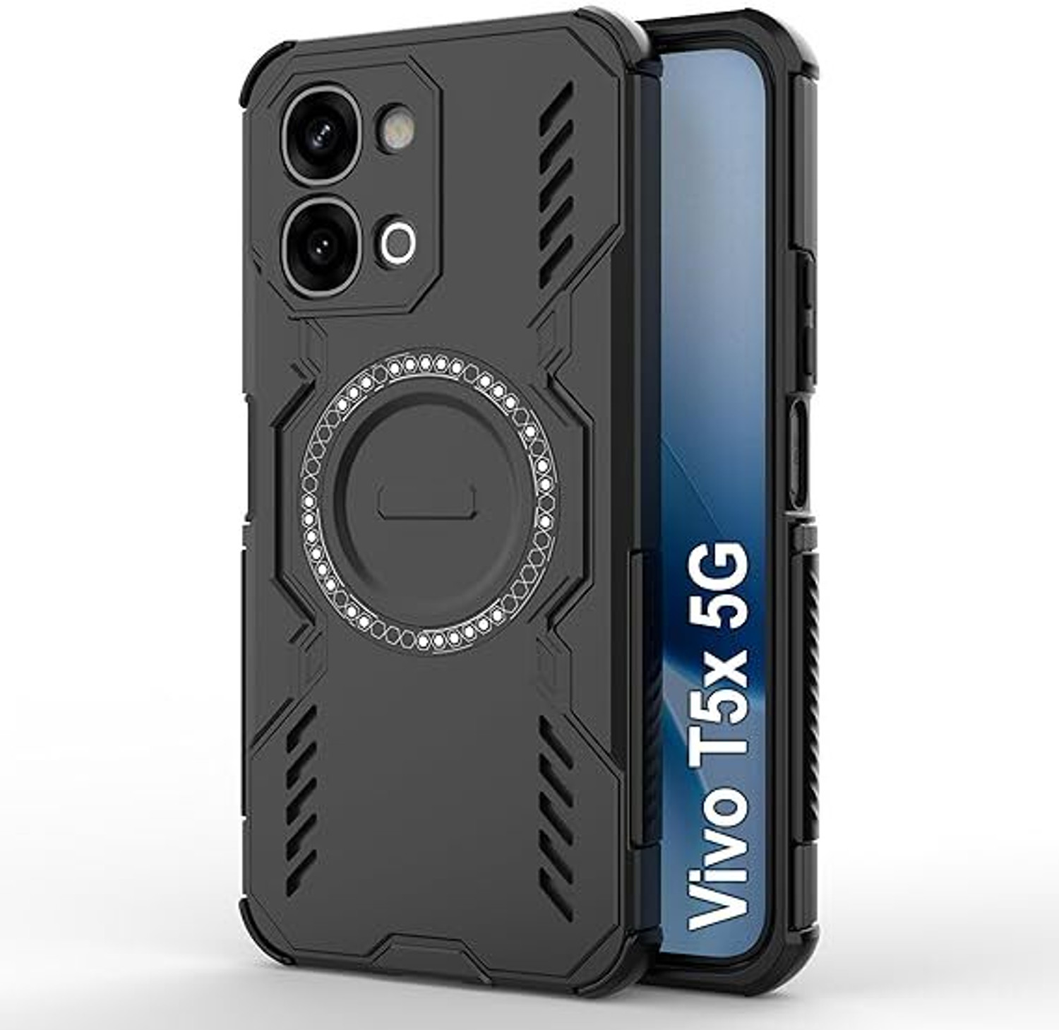KWINE CASE Back Cover for Vivo T5x 5G Black - Image 1