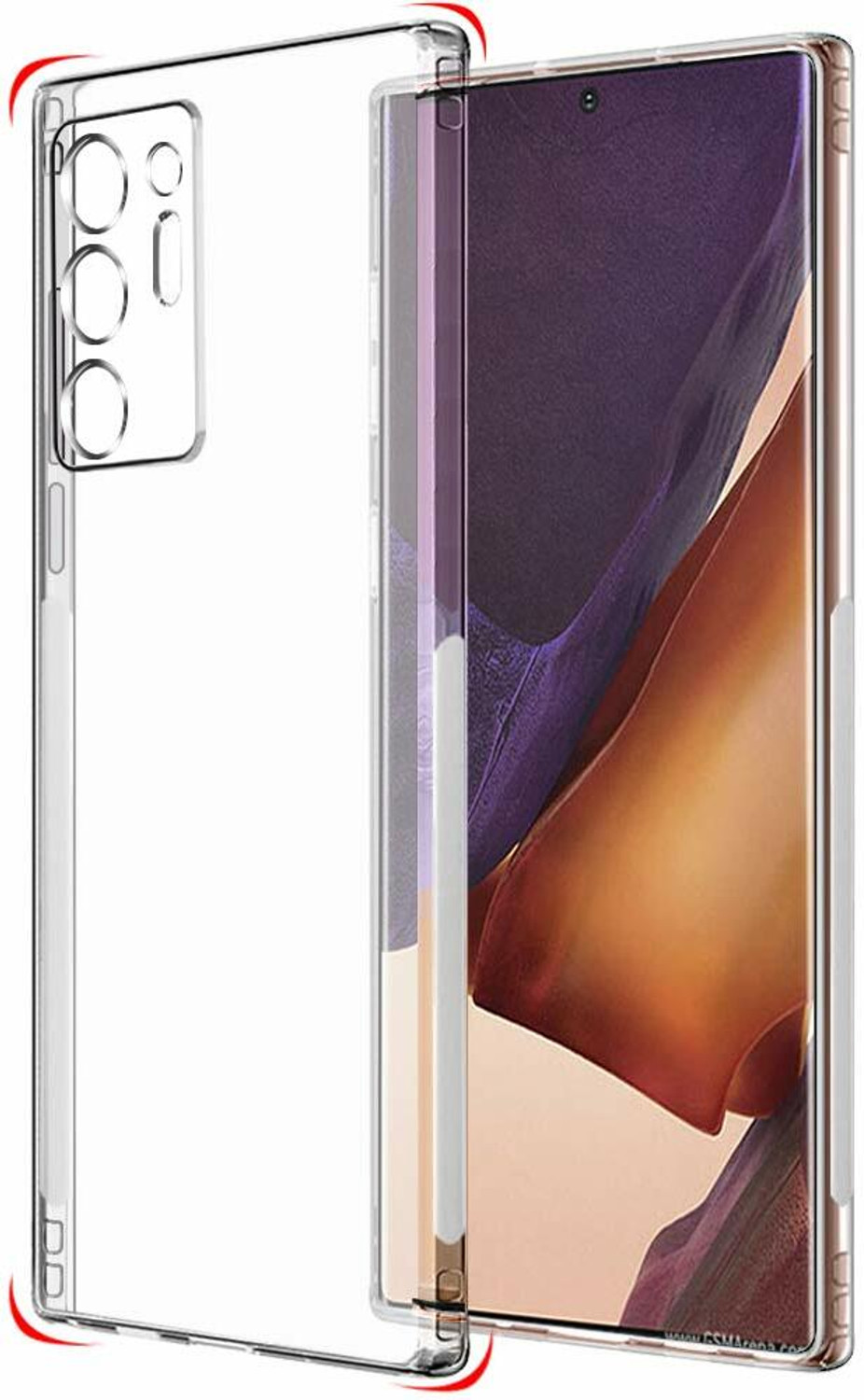 Image of Lustree Back Cover for Samsung Galaxy Note 20 Ultra (Grey, Shock Proof, Silicon, Pack of: 1)
