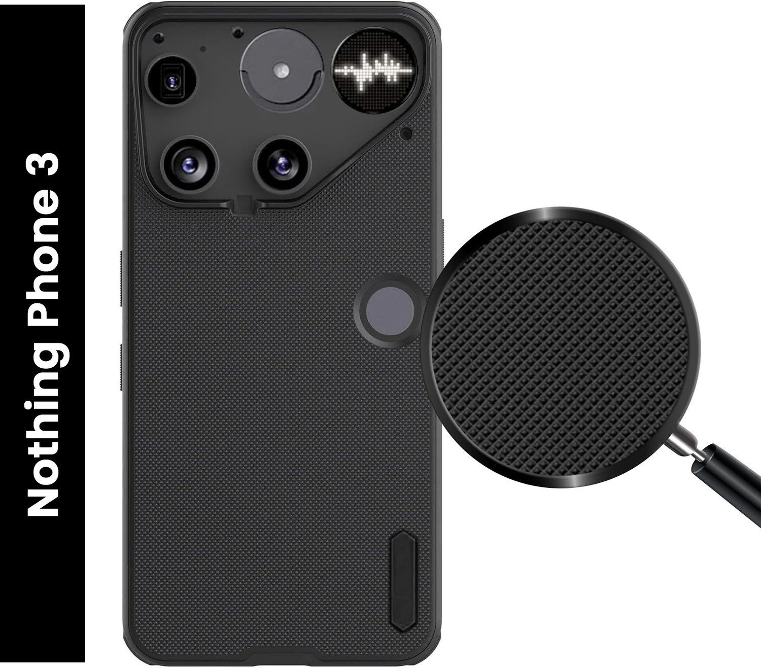 Image of Stunny Back Cover for Nothing phone 3 -dps7545, Back Cover, Mobile Back Cover (Black, Shock Proof, Silicon, Pack of: 1)
