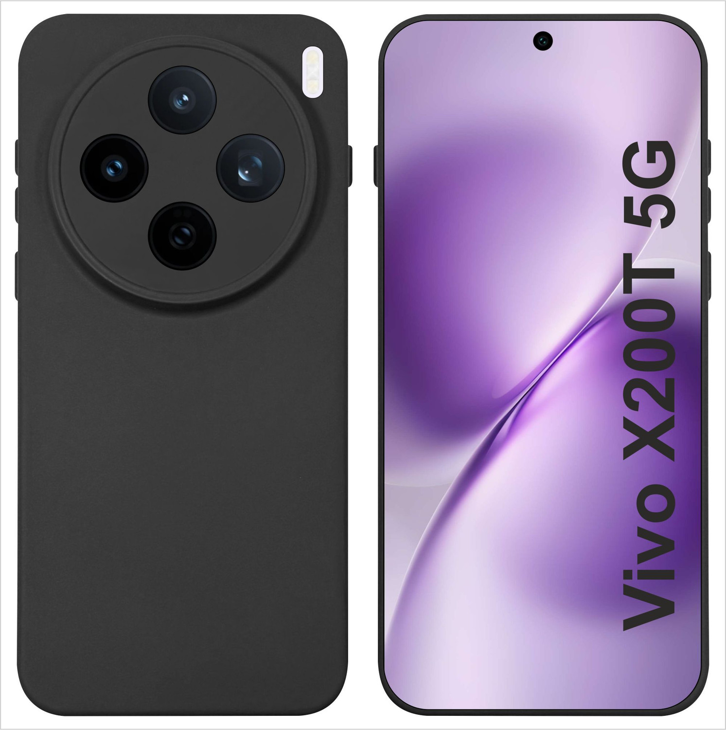 Image of SBMS Back Cover for Vivo X200T 5G (Black, Shock Proof, Silicon, Pack of: 1)