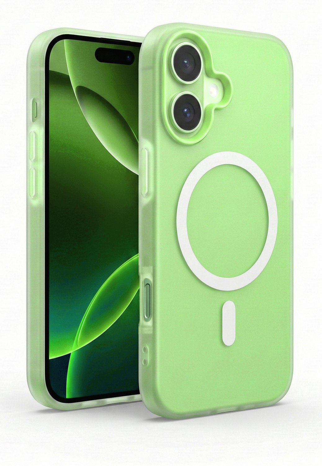 Image of GIRIND Protective Case for iPhone 17, MagSafe Silky Soft Touch, Shock Absorbing Silicone Case Camera Lens Protection (Green, Silicon, Pack of: 1)
