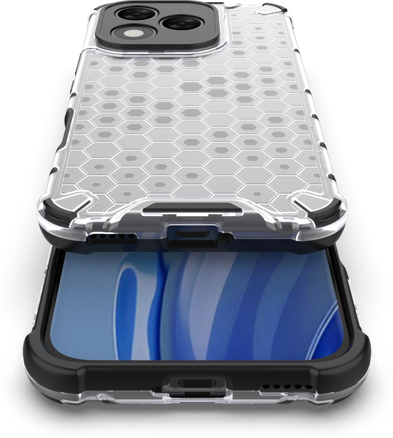 Image of Glaslux Back Cover for Honor 400 Lite 5G (Transparent, Rugged Armor, Plastic, Pack of: 1)