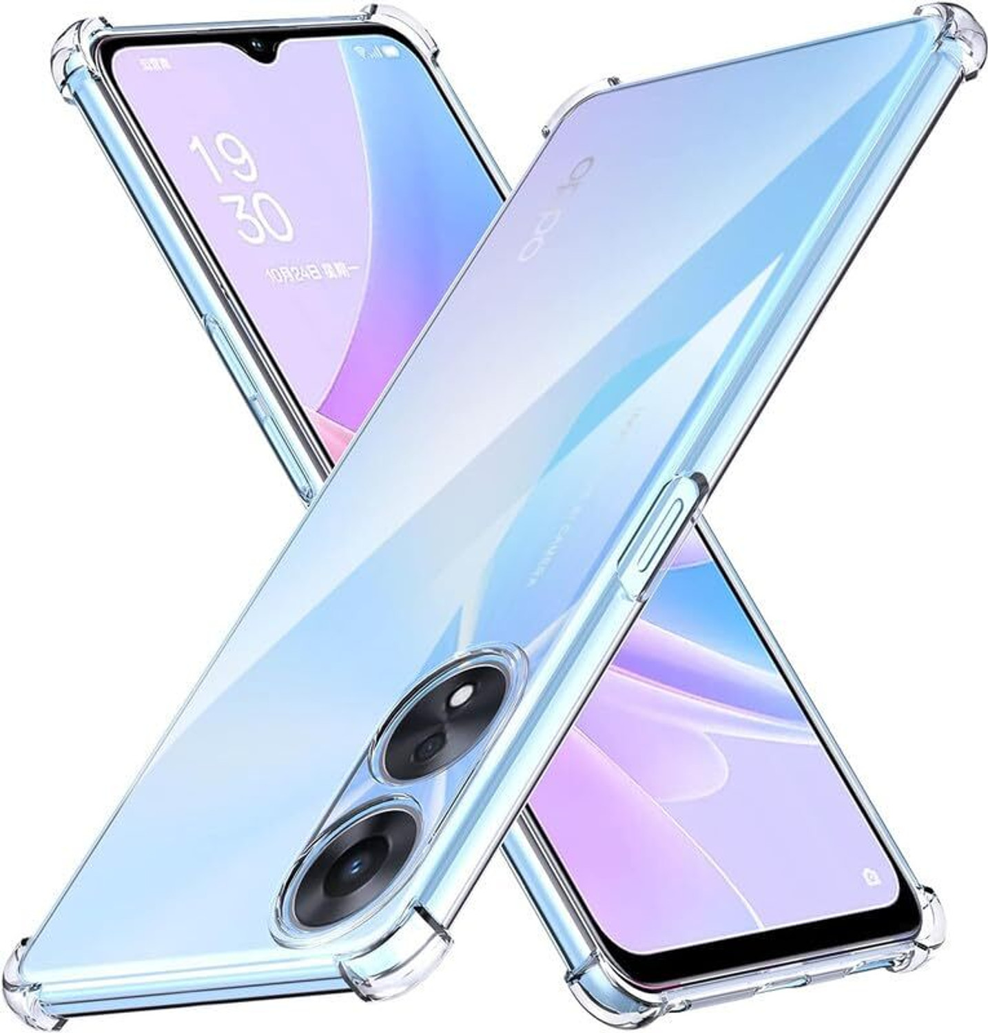 Image of BlazeTech Back Cover for Oppo A78 5G (Transparent, Shock Proof, Plastic, Silicon, Pack of: 1)