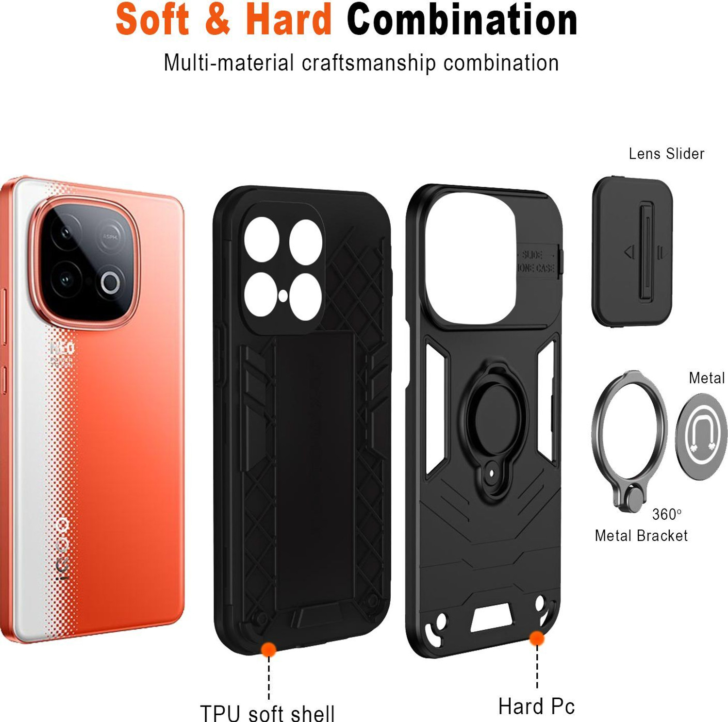 Image of Flipkart SmartBuy Back Cover for IQOO Neo 10 5G (Black, Rugged Armor, Polycarbonate, Pack of: 1)