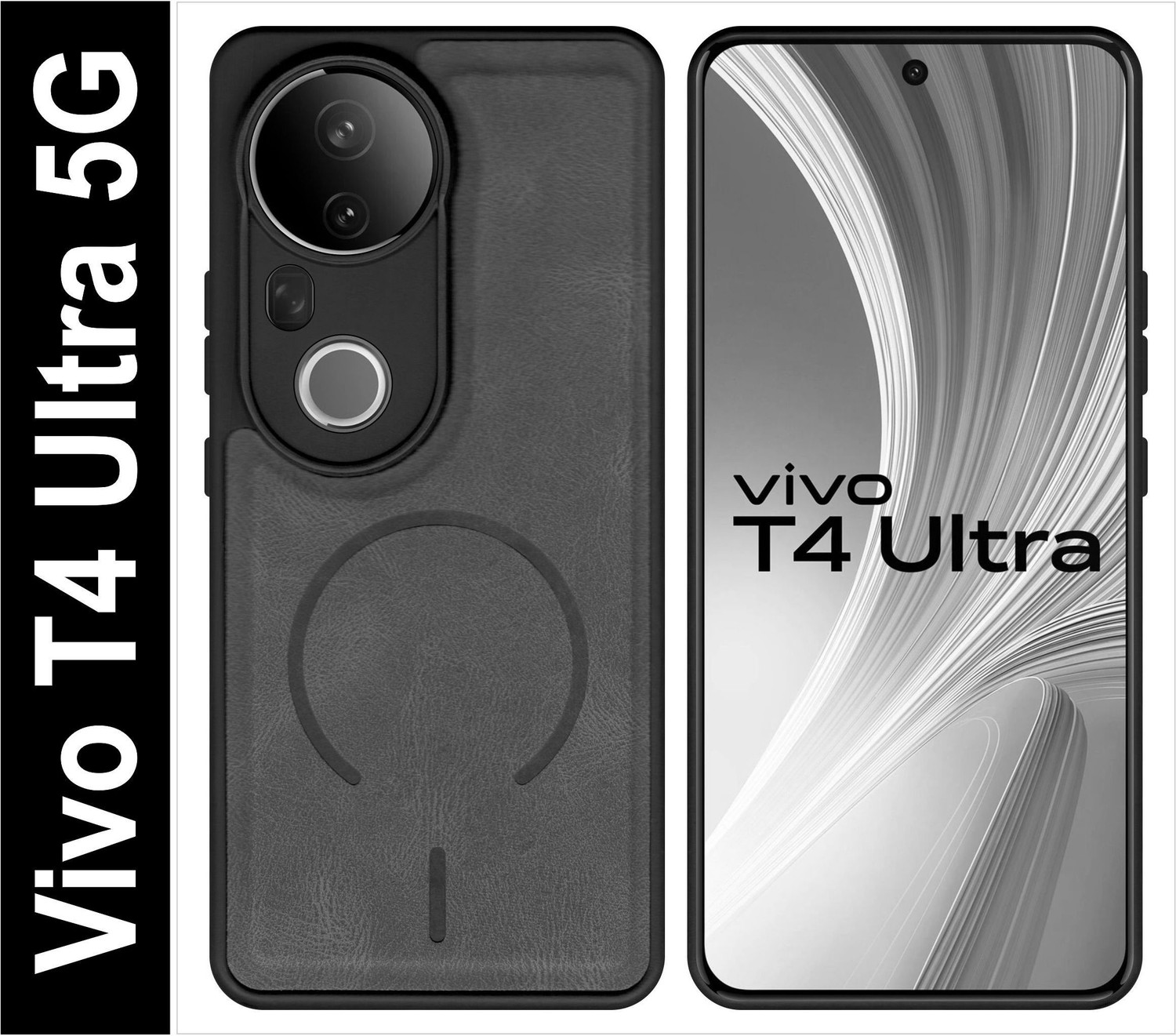 Image of DRYLBEET Back Cover for VIVO T4 Ultra, Magnetic Transparent Case, Crystal Clear Case, Anti Yellow case (Transparent, Magsafe, Thermoplastic Polyurethane)