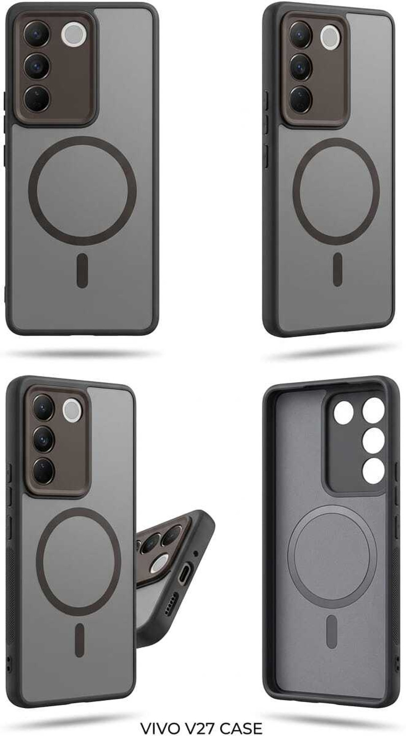 Image of RR ENTERPRISE Back Cover for VIVO V27 (Black, 3D Case, Polycarbonate)