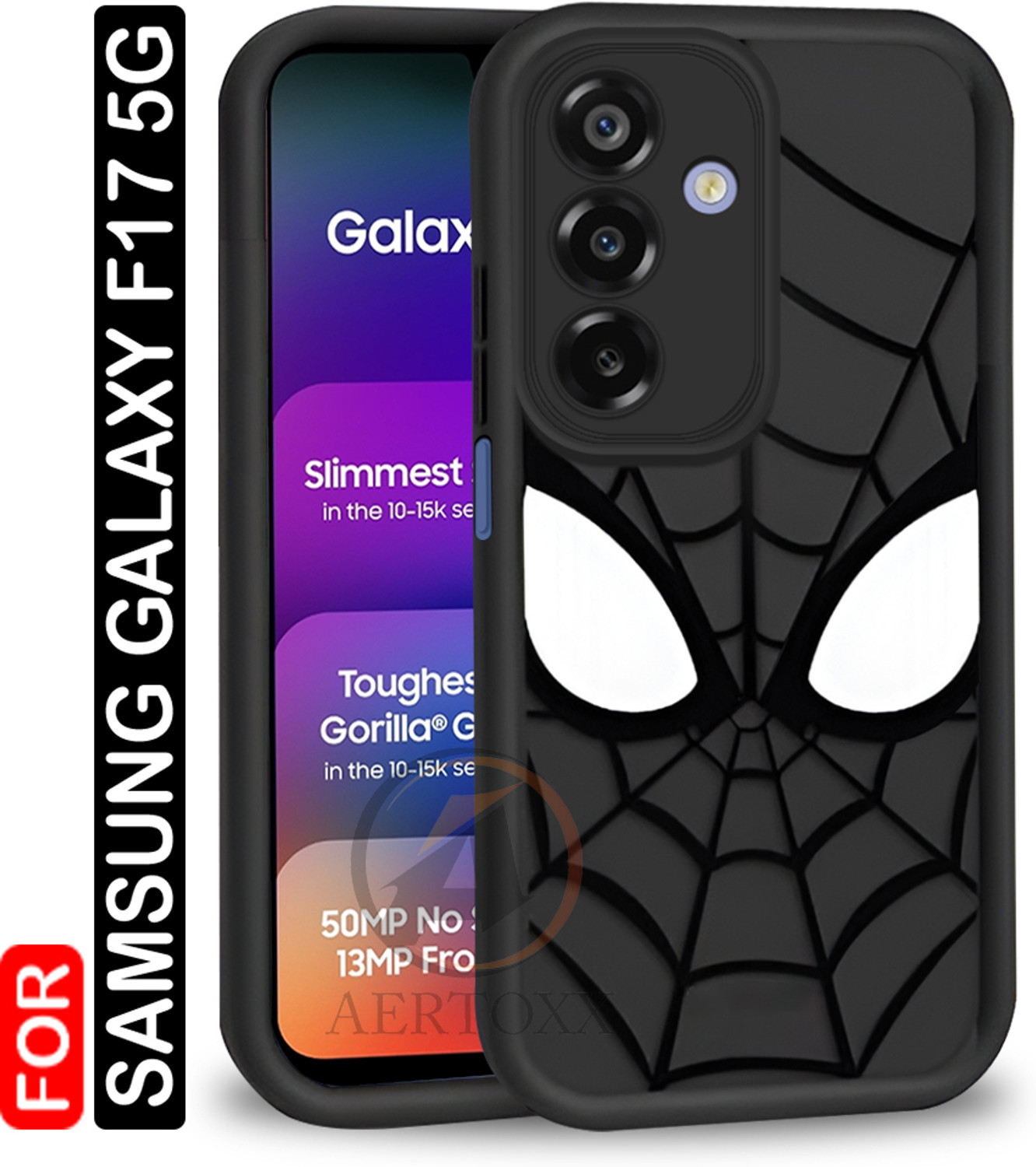 AERTOXX Back Cover for Samsung Galaxy F17 5G (Black, Flexible, Silicon, Pack of: 1) - Image 1