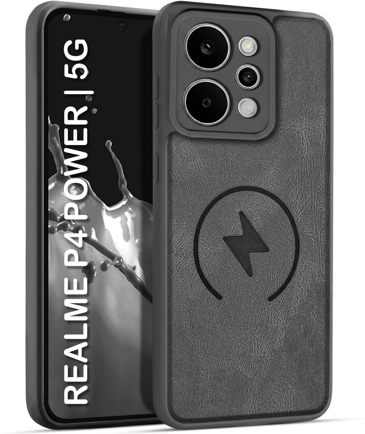 Vshop Back Cover for Realme P4 Power 5G (Grey, Matte) - Image 1