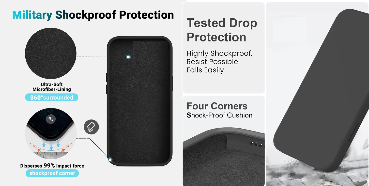 Image of S-Hardline Back Cover for Google Pixel 7 Pro, Premium Liquid Silicon Case (Black, Silicon, Pack of: 1)