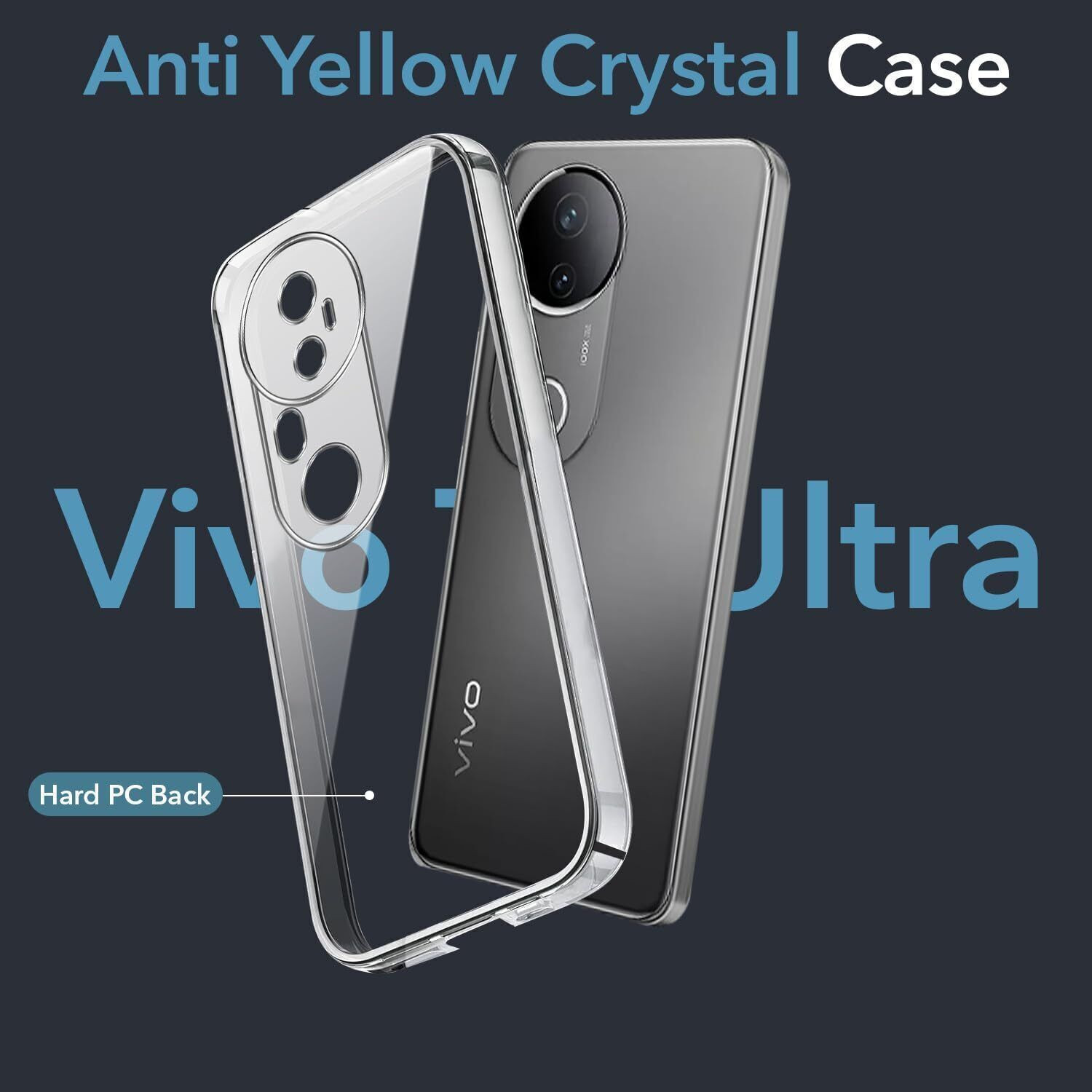 Image of DRYLBEET Back Cover for VIVO T4 Ultra, Magnetic Transparent Case, Crystal Clear Case, Anti Yellow case (Transparent, Magsafe, Thermoplastic Polyurethane)