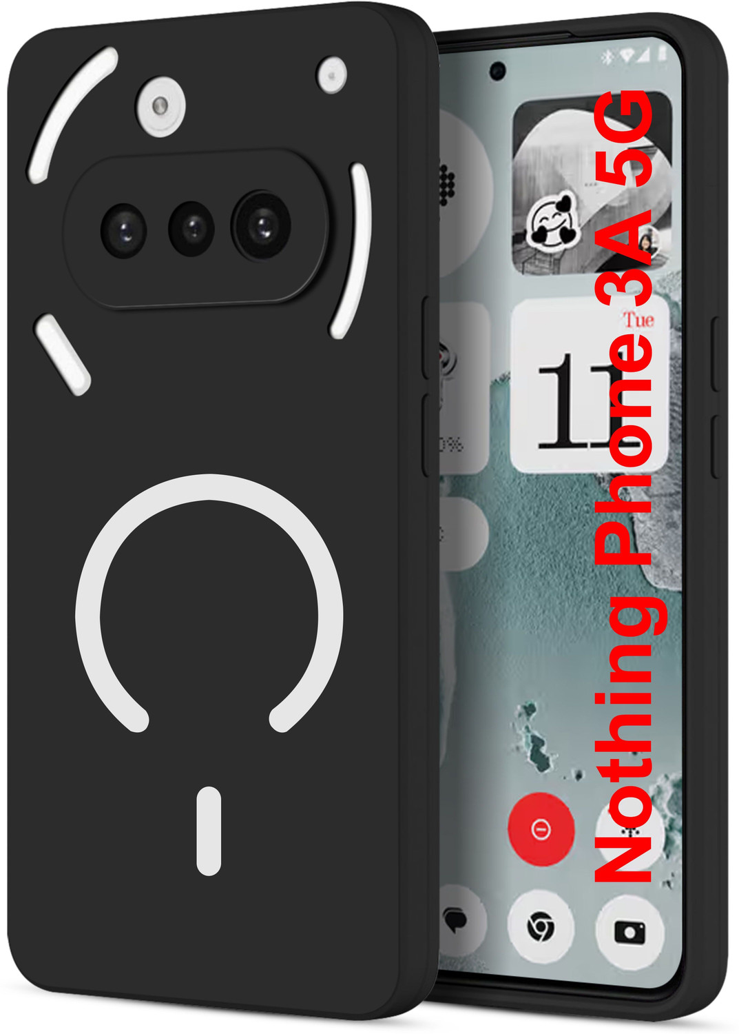 Image of SYOTT Back Cover for Nothing Phone (3a) (Grey, Magsafe, Thermoplastic Polyurethane, Pack of: 1)
